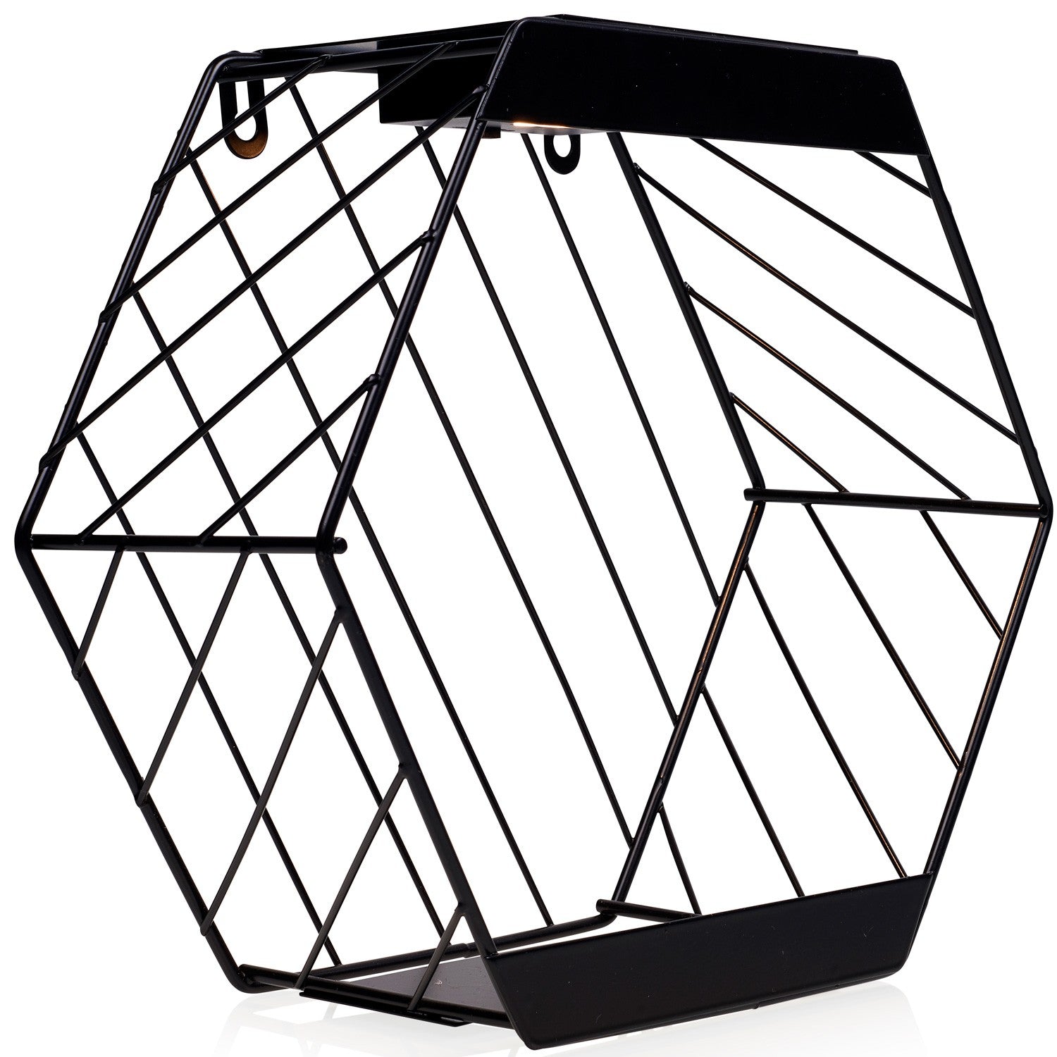 Solar-powered LED wall lamp with shelf for potted plants