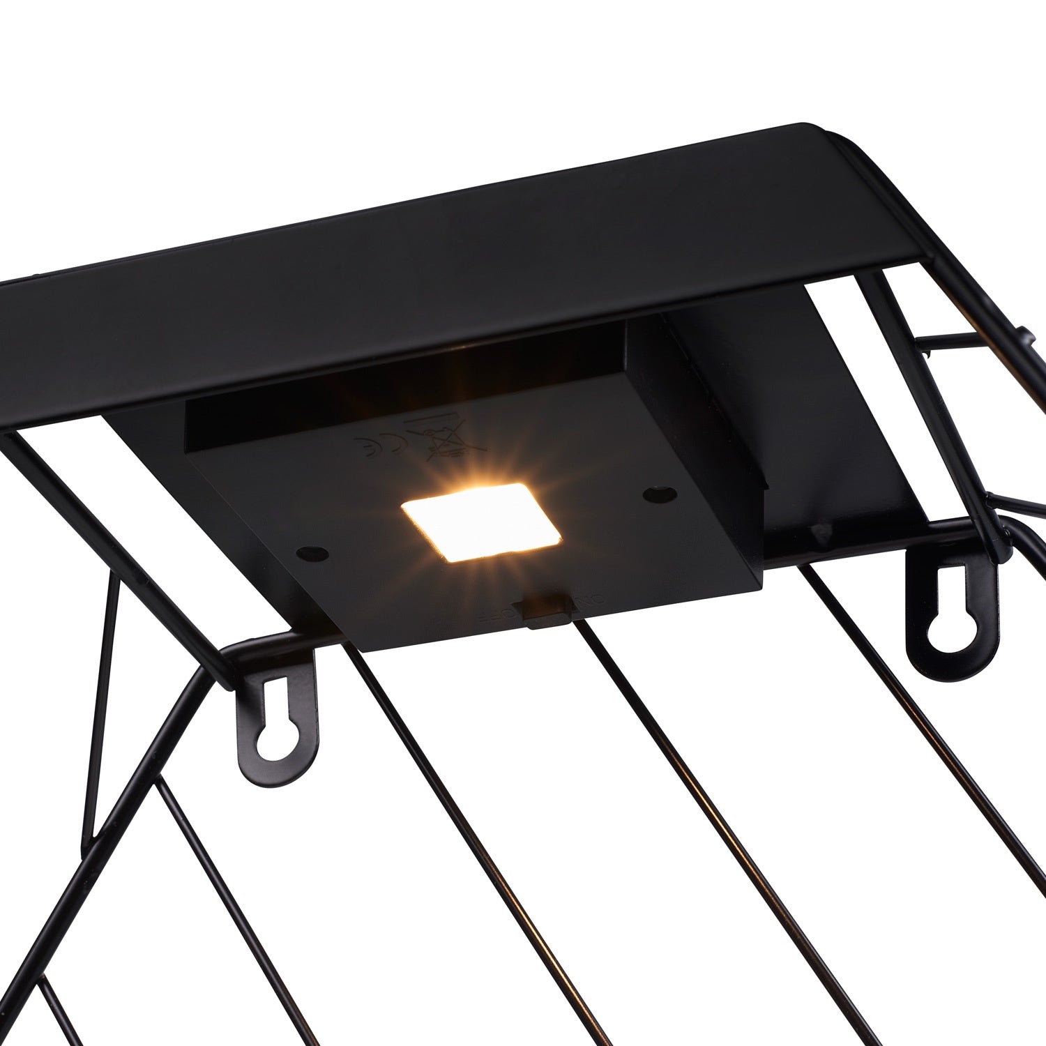 Solar-powered LED wall lamp with shelf for potted plants