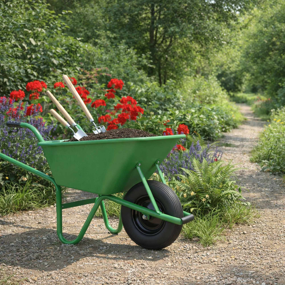 Solid Rubber Wheelbarrow Wheel, Puncture-Proof, 4.00-8