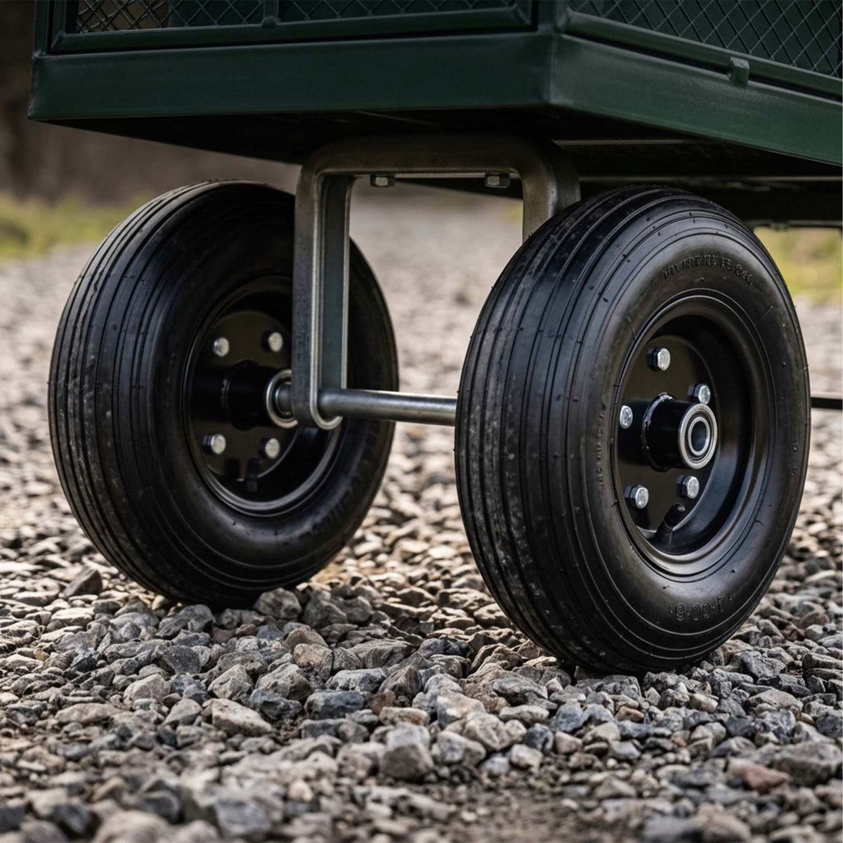 Solid Rubber Wheelbarrow Wheels, 4.00-6, Set of 2