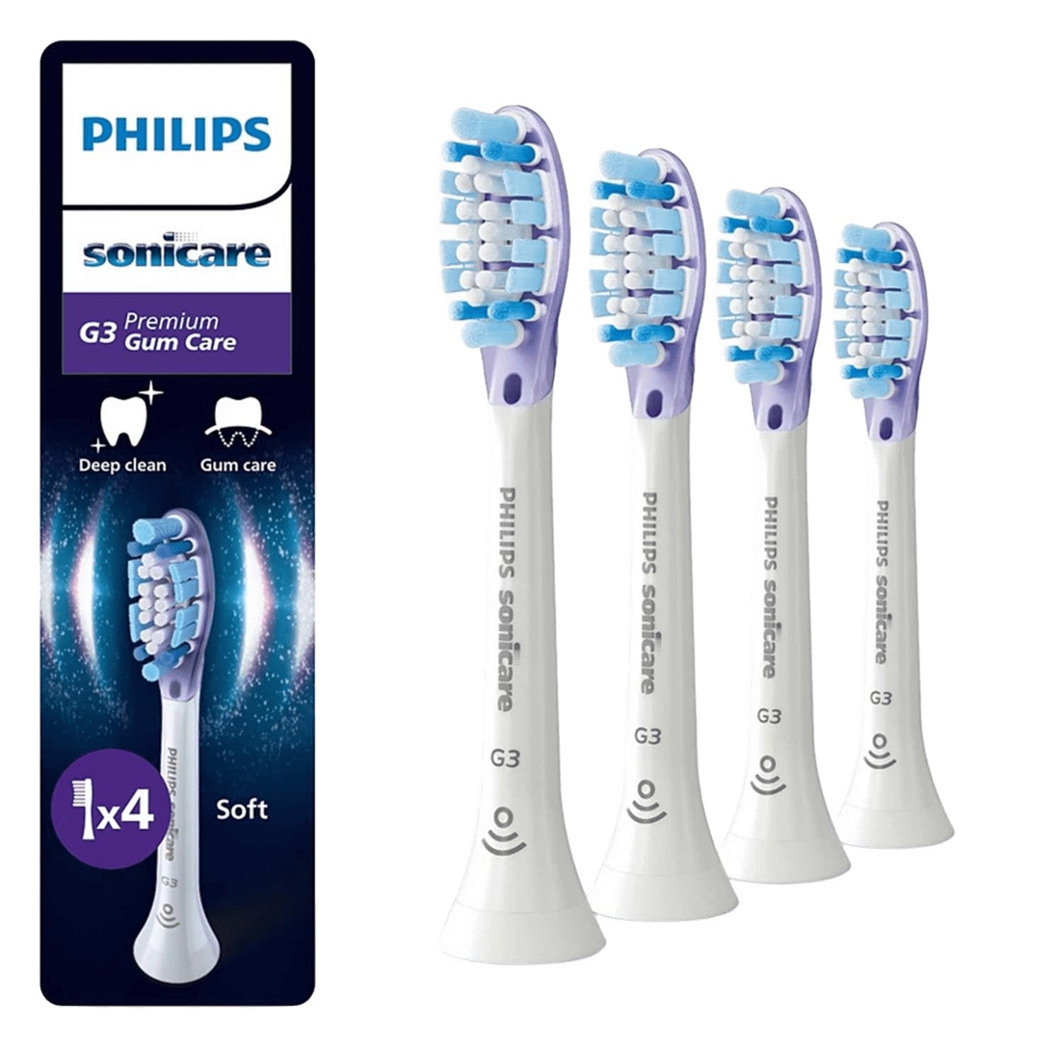 Sonicare Gum Care Brush Heads, 4-Pack, Fits All Handles