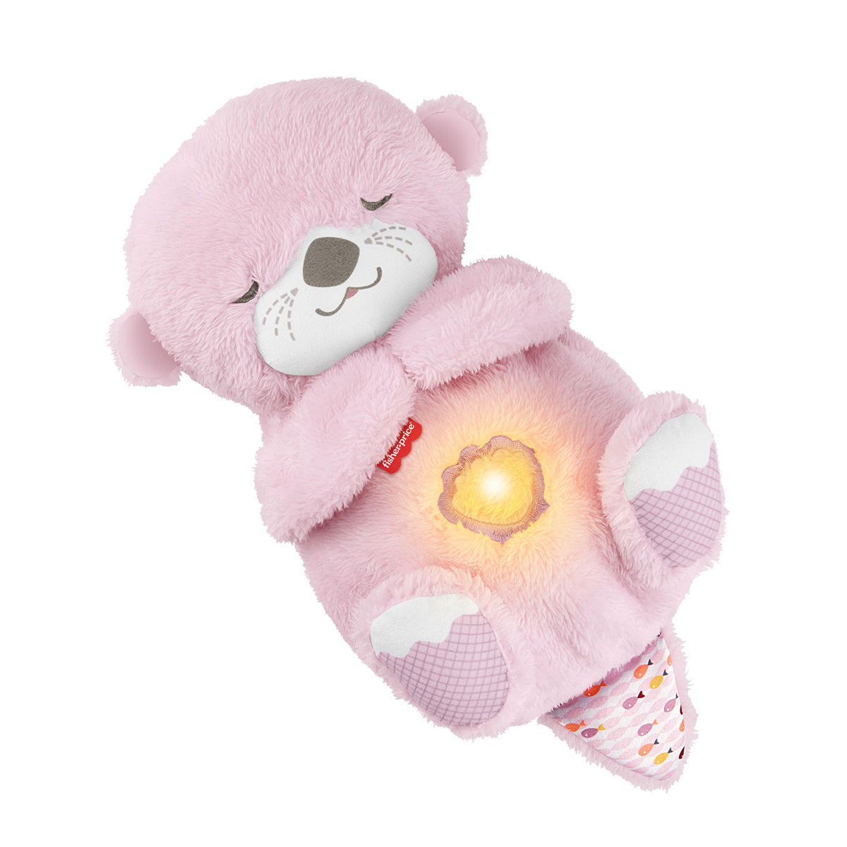 Soothing Pink Otter Toy with Calming Sounds & Light