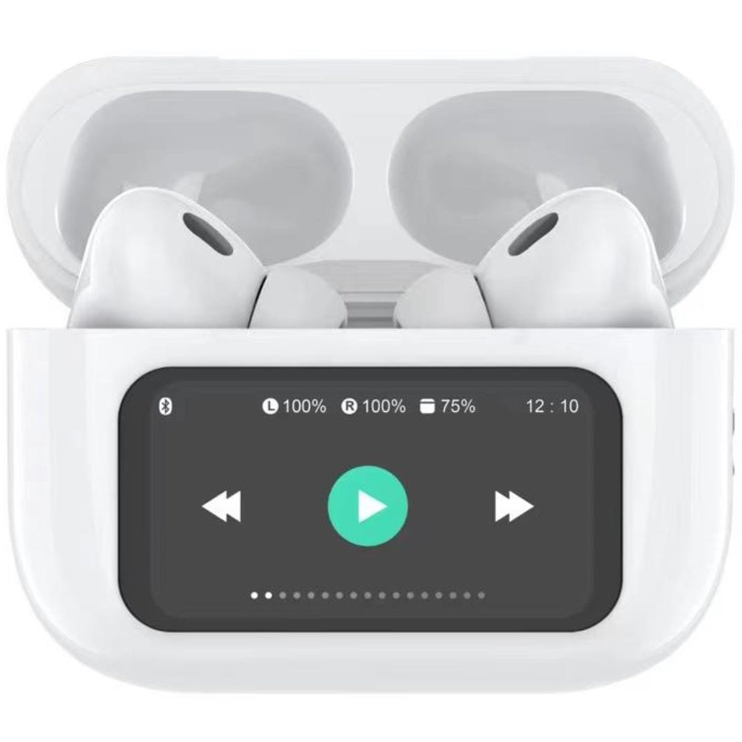 SoundLED True Wireless Bluetooth headset with LED display ANC & ENC White