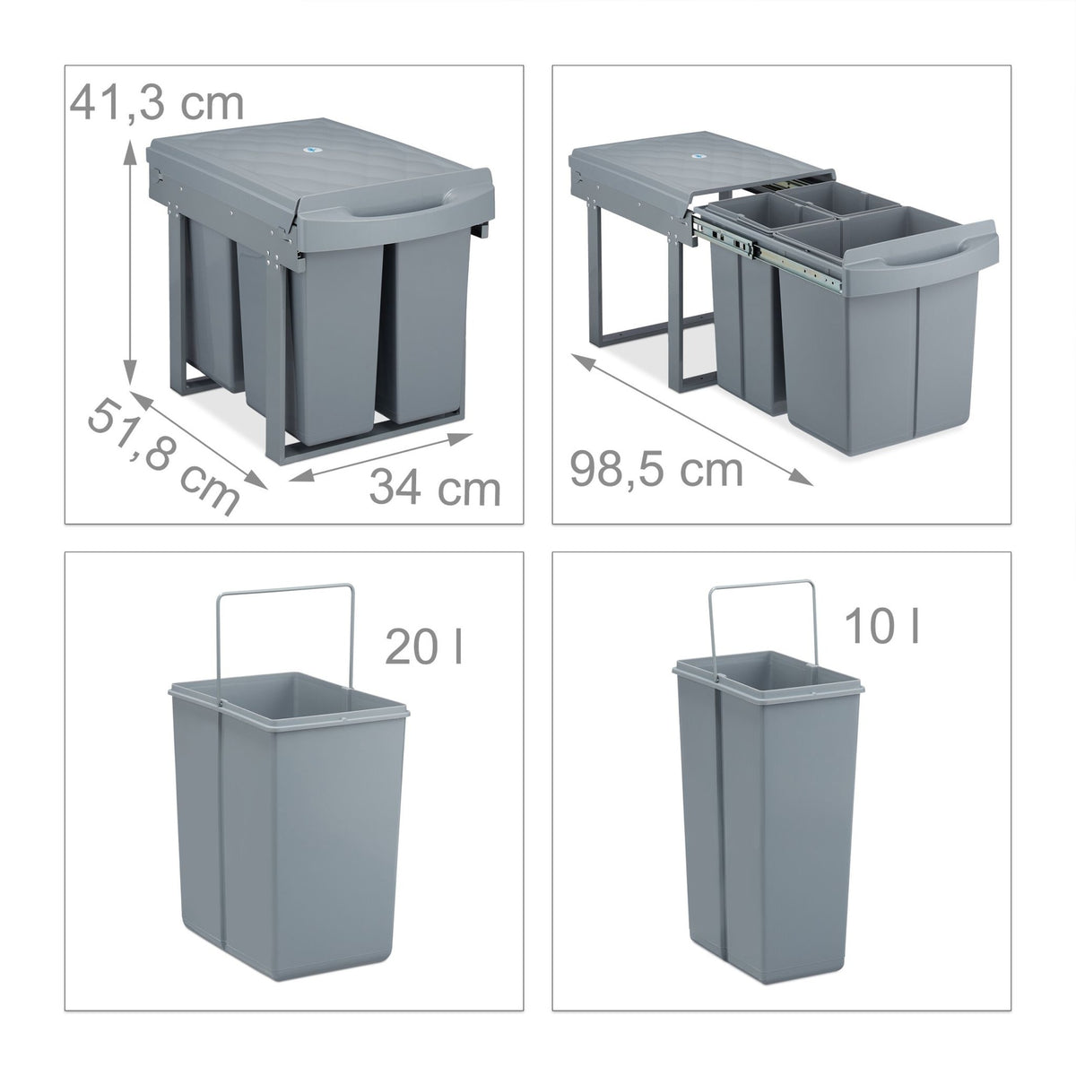 Source sorting with 3 waste bins