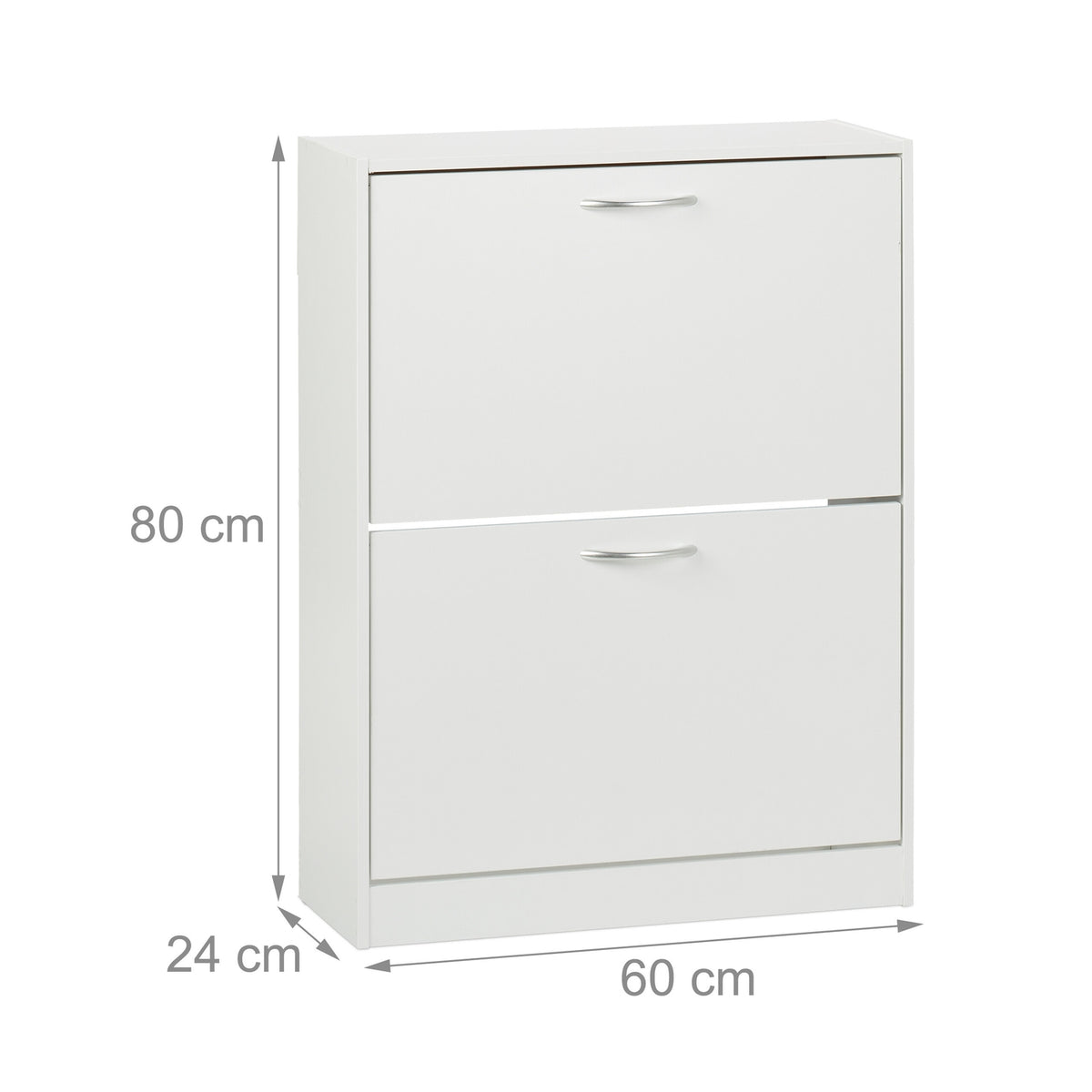 Space-Saving White Shoe Cabinet with Adjustable Shelves