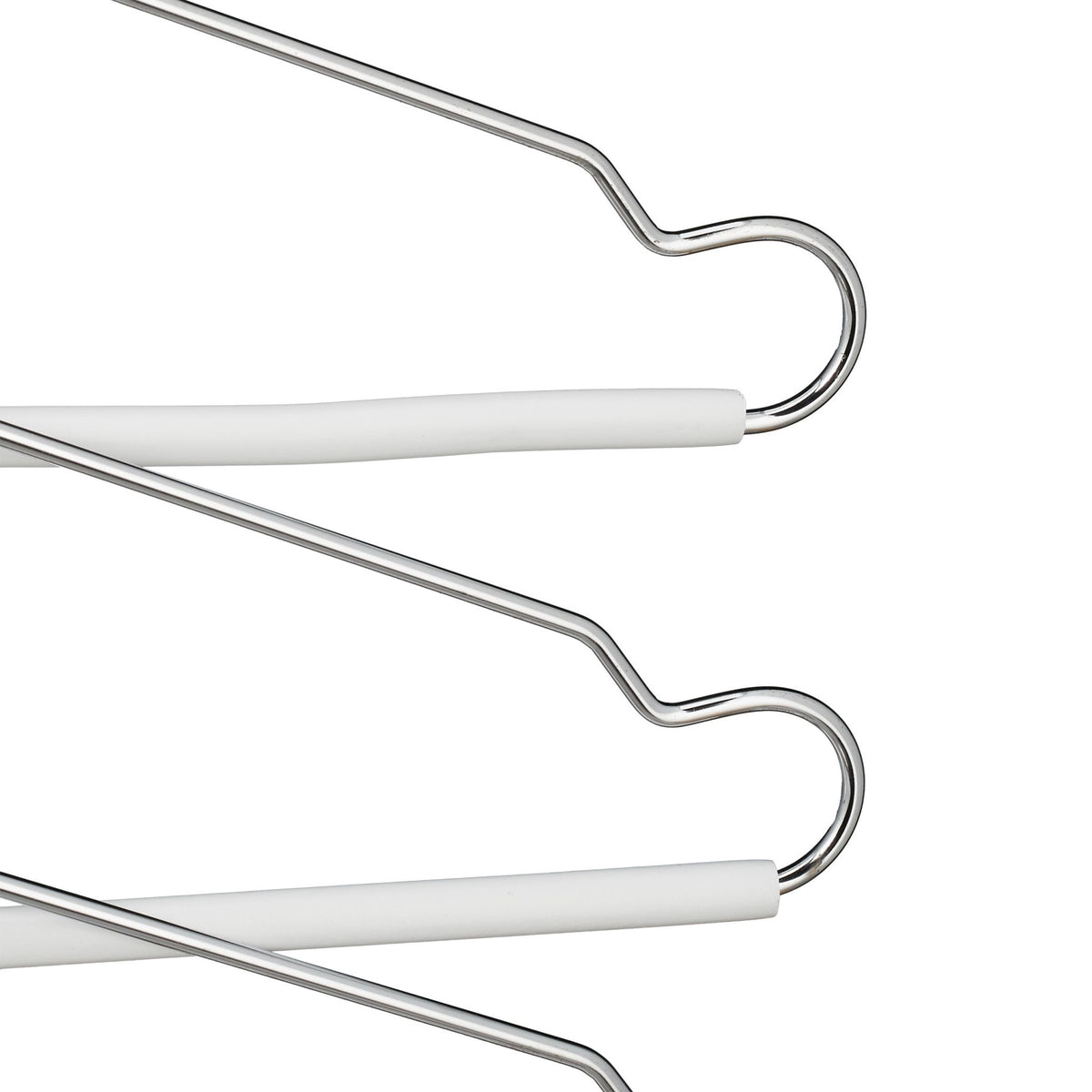 Space-saving hanger multiple white