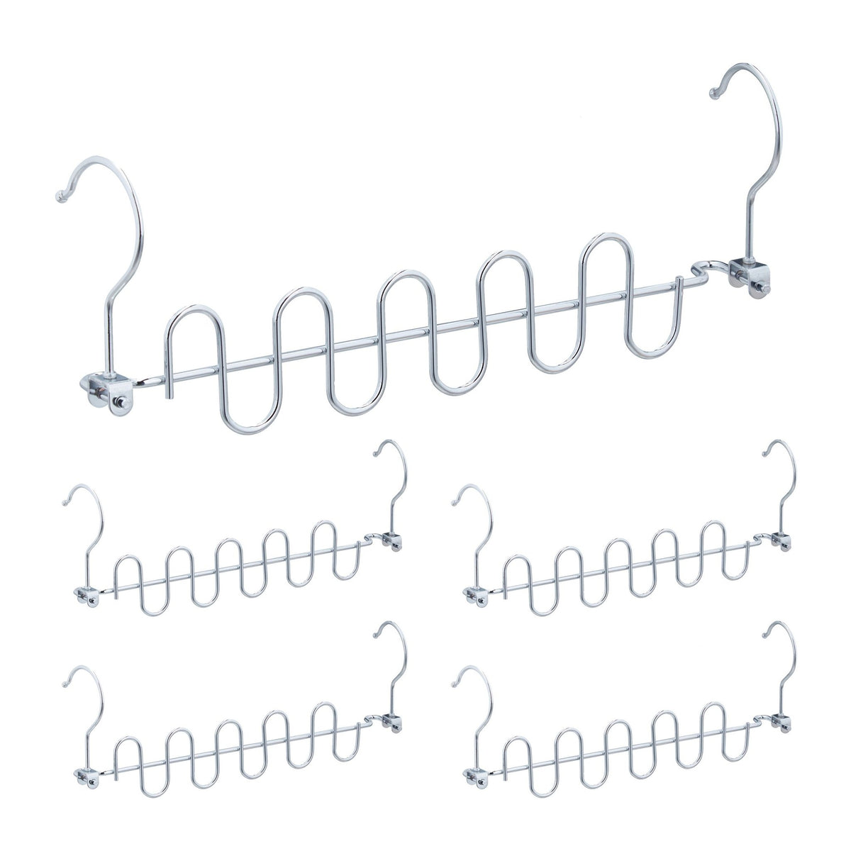 Space-saving hangers in sets of 5