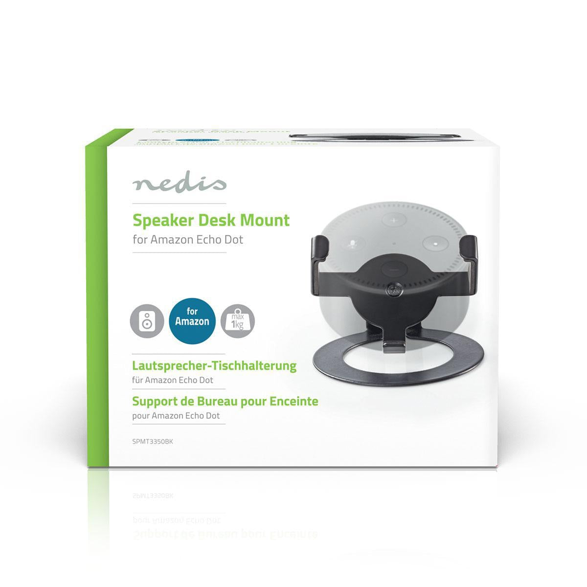 Speaker Bracket | Compatible with: Amazon Echo Dot | Desk | 1 kg | Fixed | Steel | Black