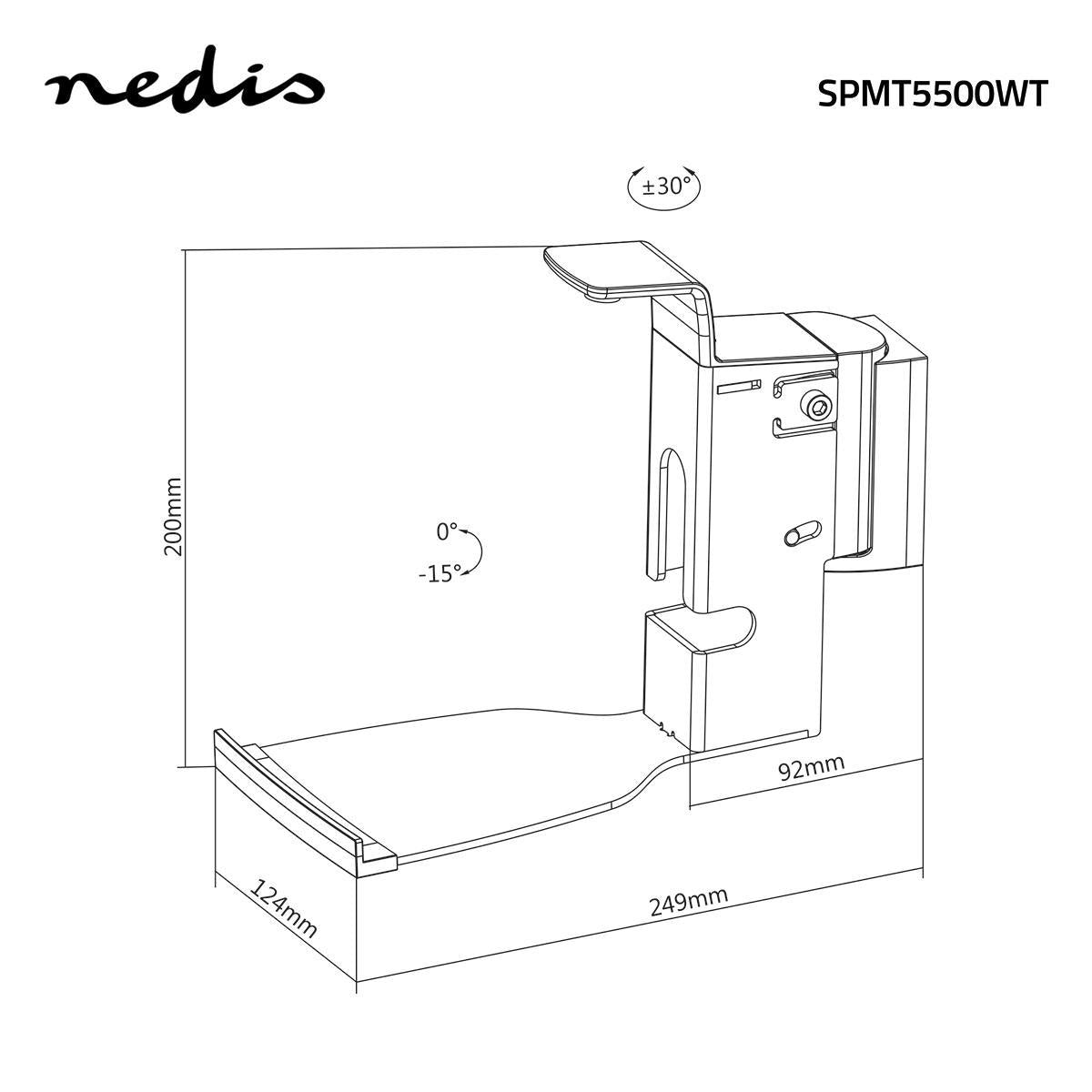 Speaker Bracket | Compatible with: Sonos® Five™ / Sonos® PLAY:5™ | Wall | 7 kg | Tilt / Rotation | Can be tilted | ABS / Steel | White