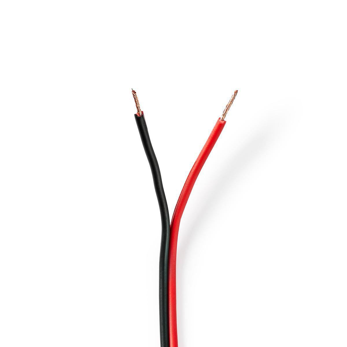 Speaker Cable | 2x 0.75 mm² | Copper | 100.0 m | Round | PVC | Black / Red | Reel