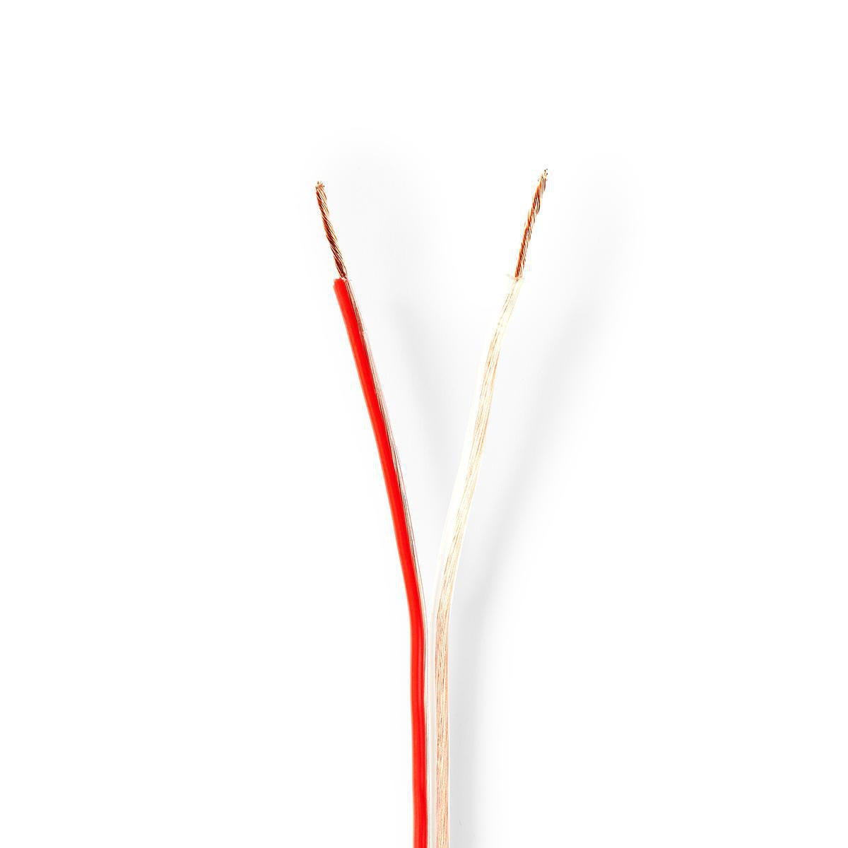 Speaker Cable | 2x 0.75 mm² | Copper | 100.0 m | Round | PVC | Transparent | Reel