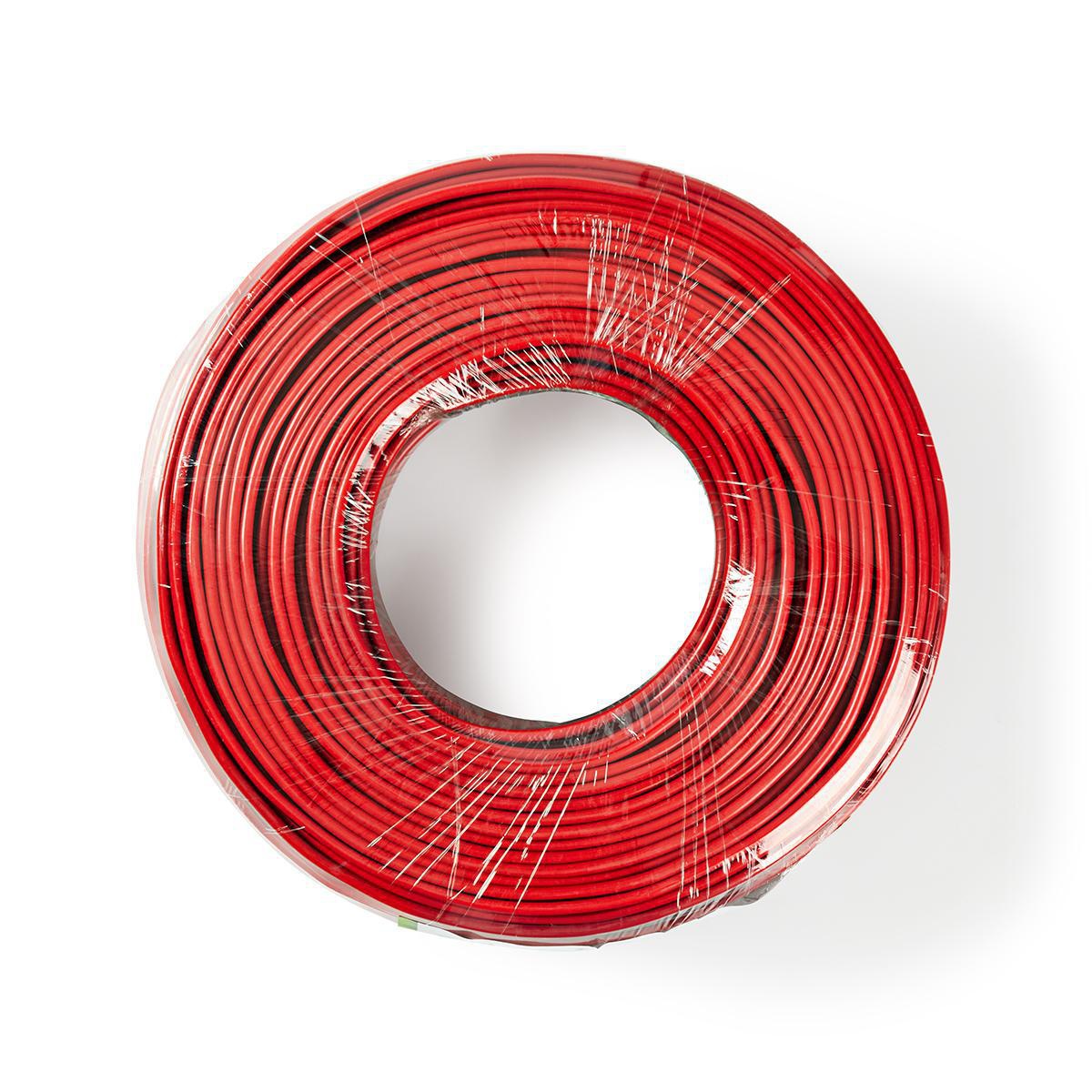 Speaker Cable | 2x 2.50 mm² | CCA | 100.0 m | Round | PVC | Black / Red | Wrap