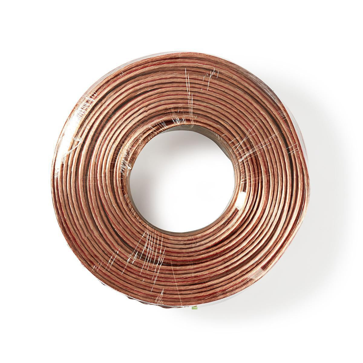 Speaker Cable | 2x 2.50 mm² | CCA | 100.0 m | Round | PVC | Transparent | Wrap