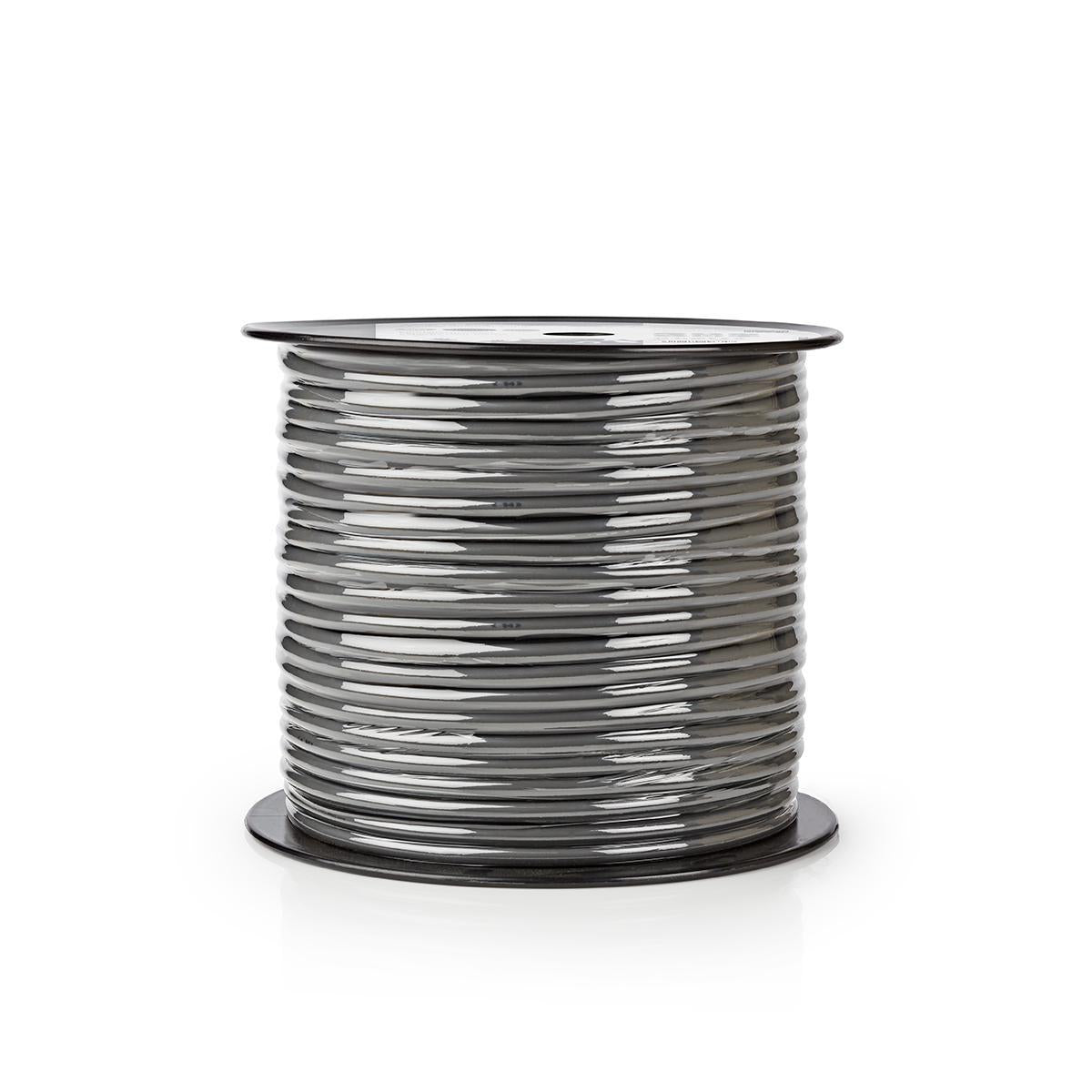Speaker Cable | 2 x 2.50 mm² | Copper | 100.0 m | Round | PVC | Dark Grey | Reel