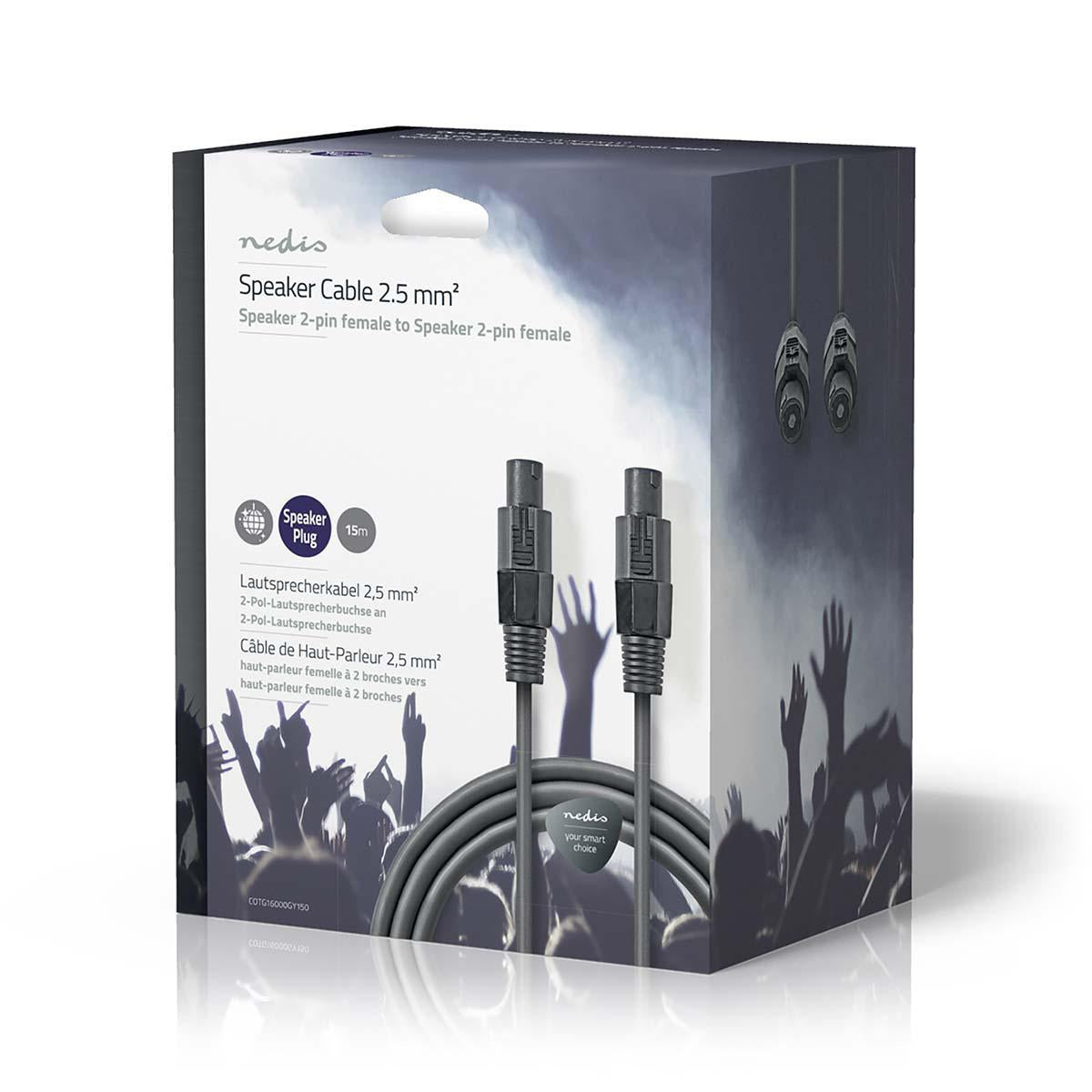 Speaker Cable | 48 x 0.20 mm | Copper | 15.0 m | Round | PVC | Dark Grey | Gift Box
