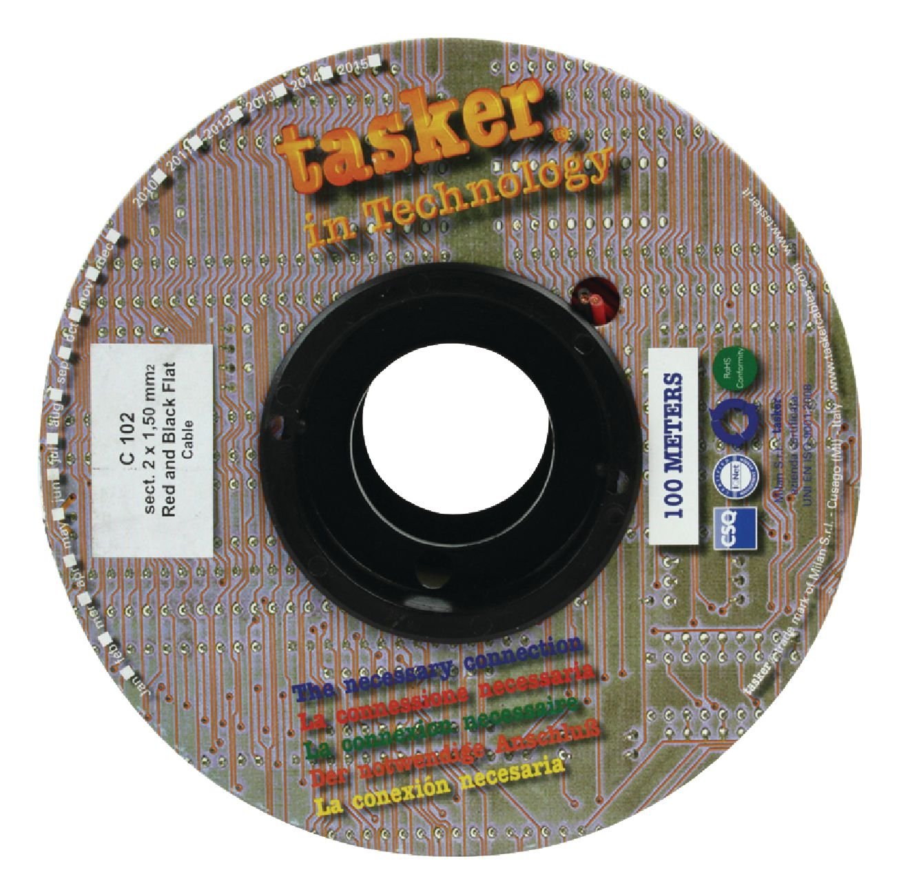 Speaker Cable on Reel 2x 1.50 mm² 100 m Black/Red