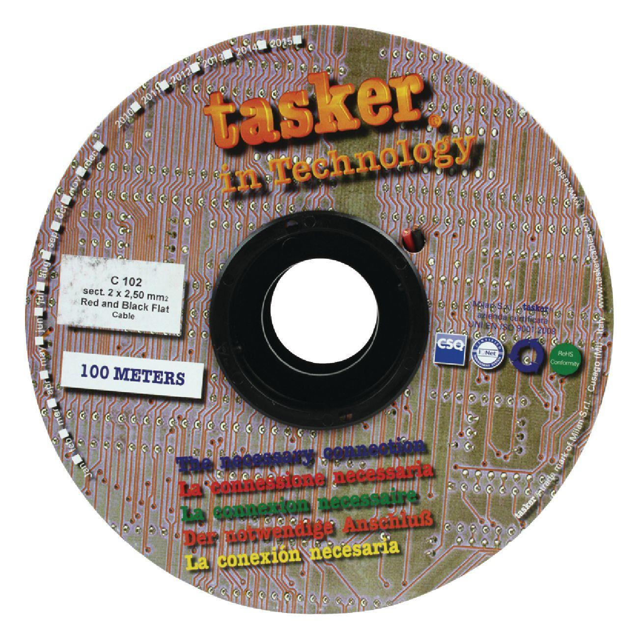 Speaker Cable on Reel 2x 2.50 mm² 100 m Black/Red