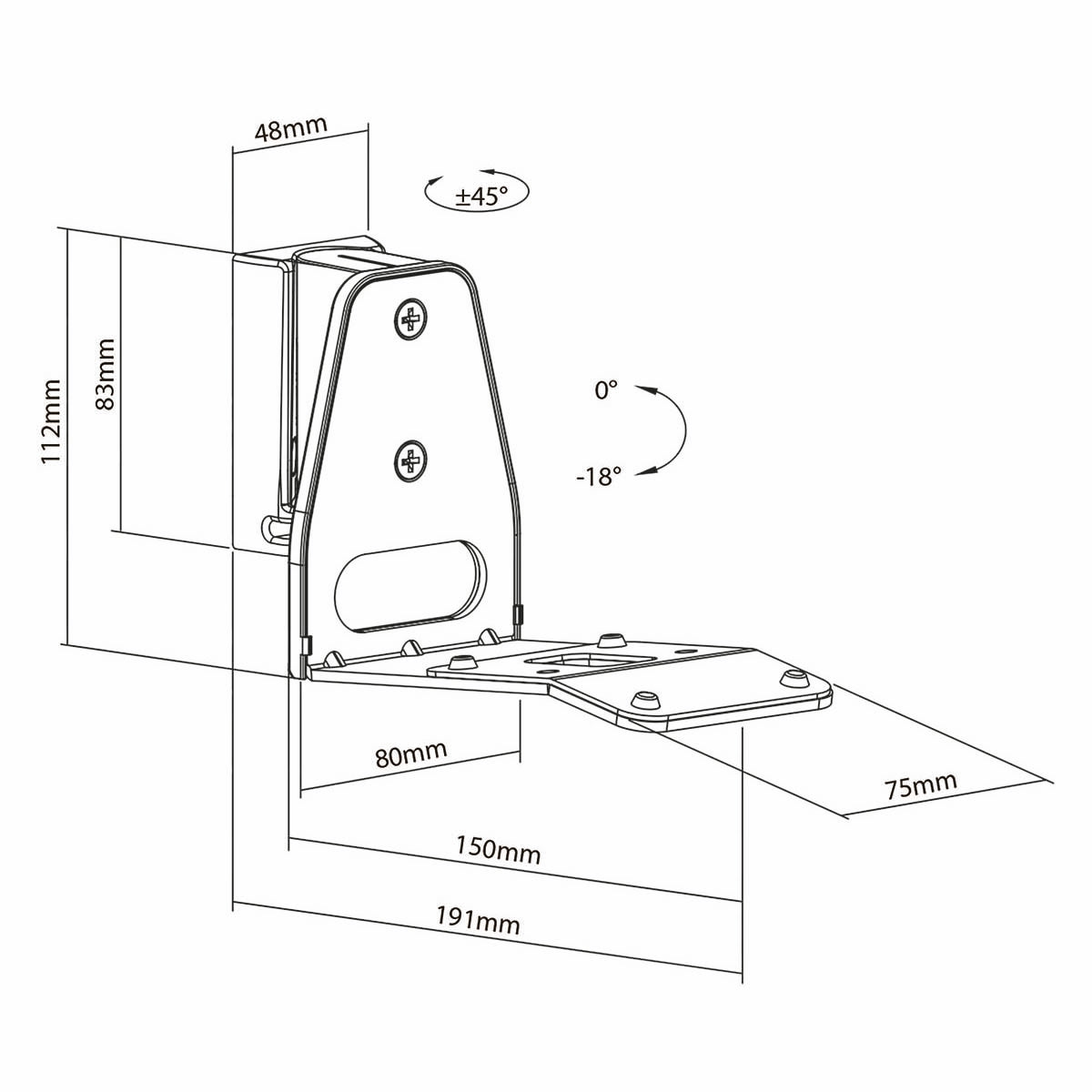 Speaker Mount | Compatible with: Sonos® Era300 | Wall | 5 kg | Swivel / Tilt | Tiltable | Rotatable | ABS / Metal | Black