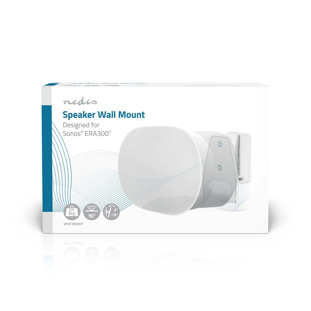 Speaker Mount | Compatible with: Sonos® Era300 | Wall | 5 kg | Swivel / Tilt | Tiltable | Rotatable | ABS / Metal | White