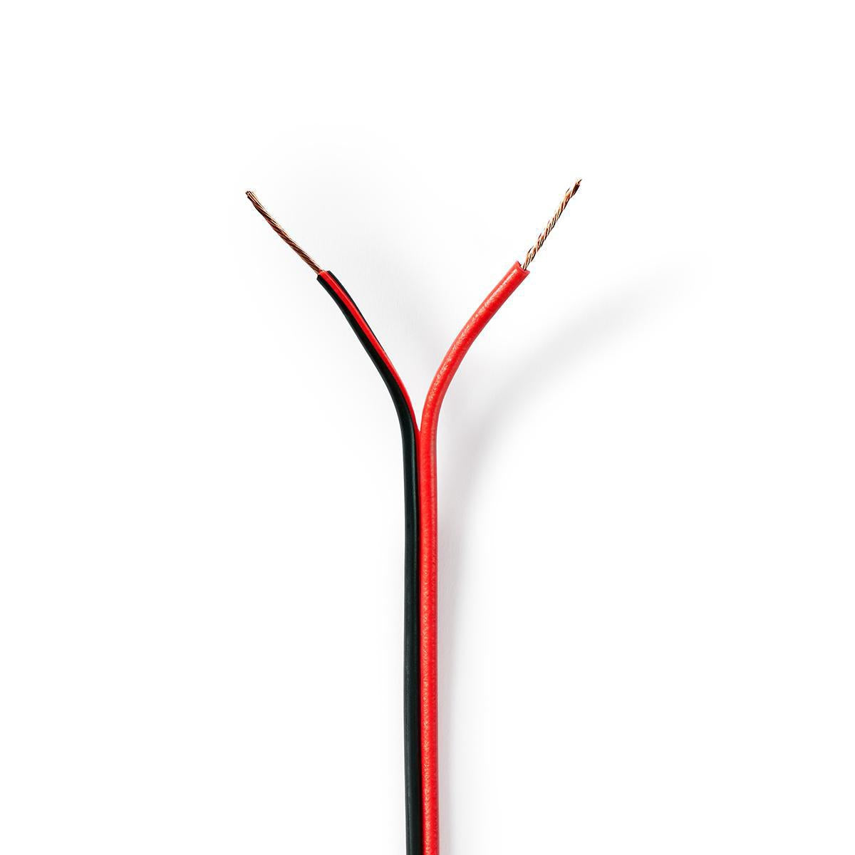 Speaker cable | 2x 0.50 mm² | CCA | 100.0 m | Round | PVC | Red / Black | Packaging