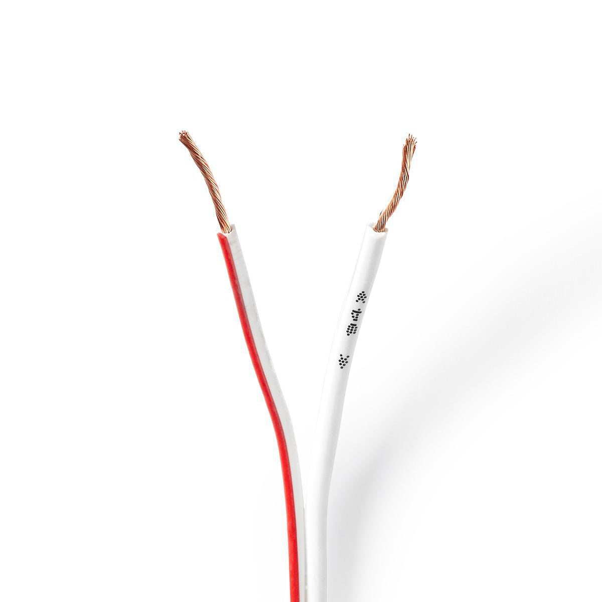 Speaker cable | 2x 0.75 mm² | Copper | 15.0 m | Round | PVC | White | Roll