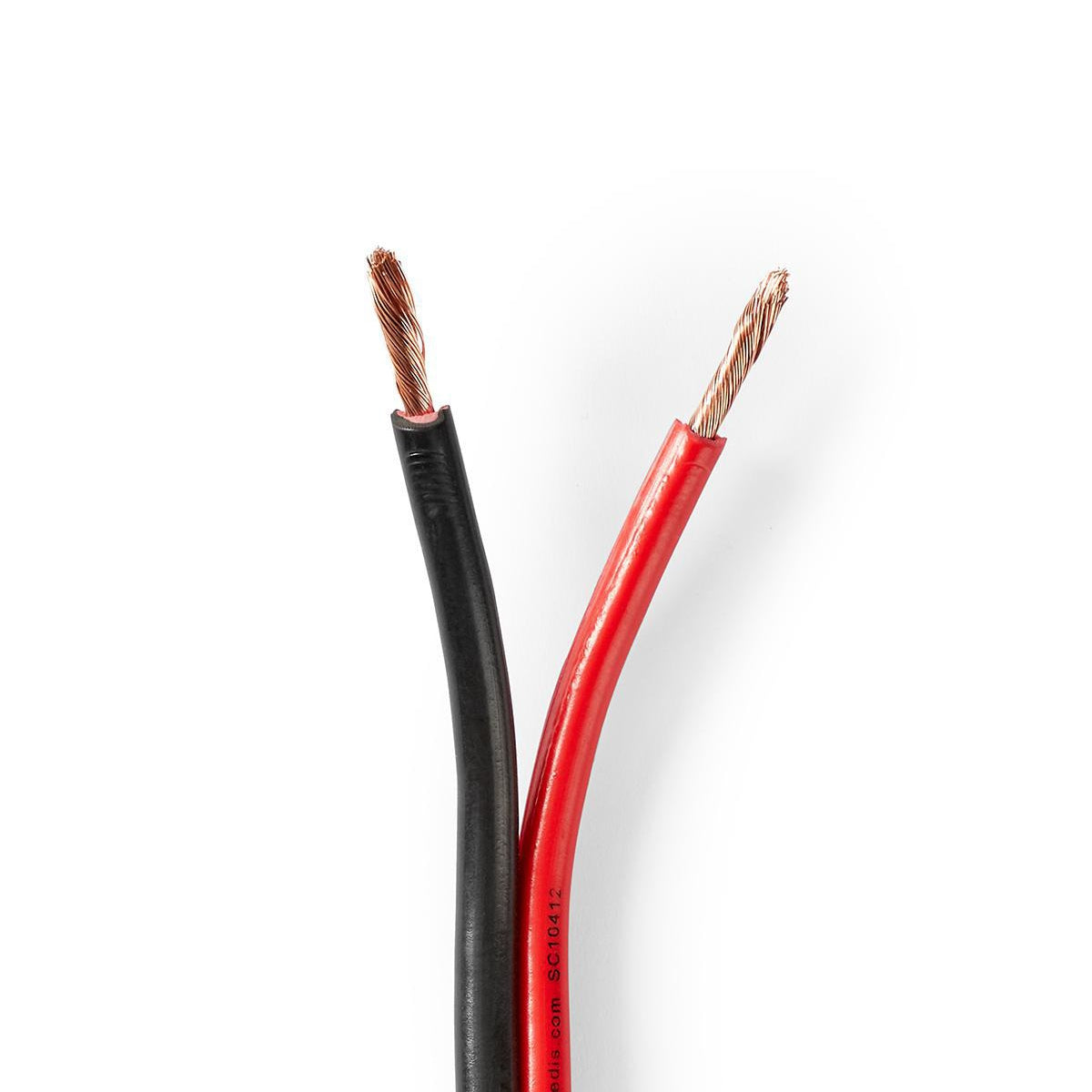 Speaker cable | 2x 2.50 mm² | CCA | 25.0 m | Round | PVC | Red / Black | Packaging