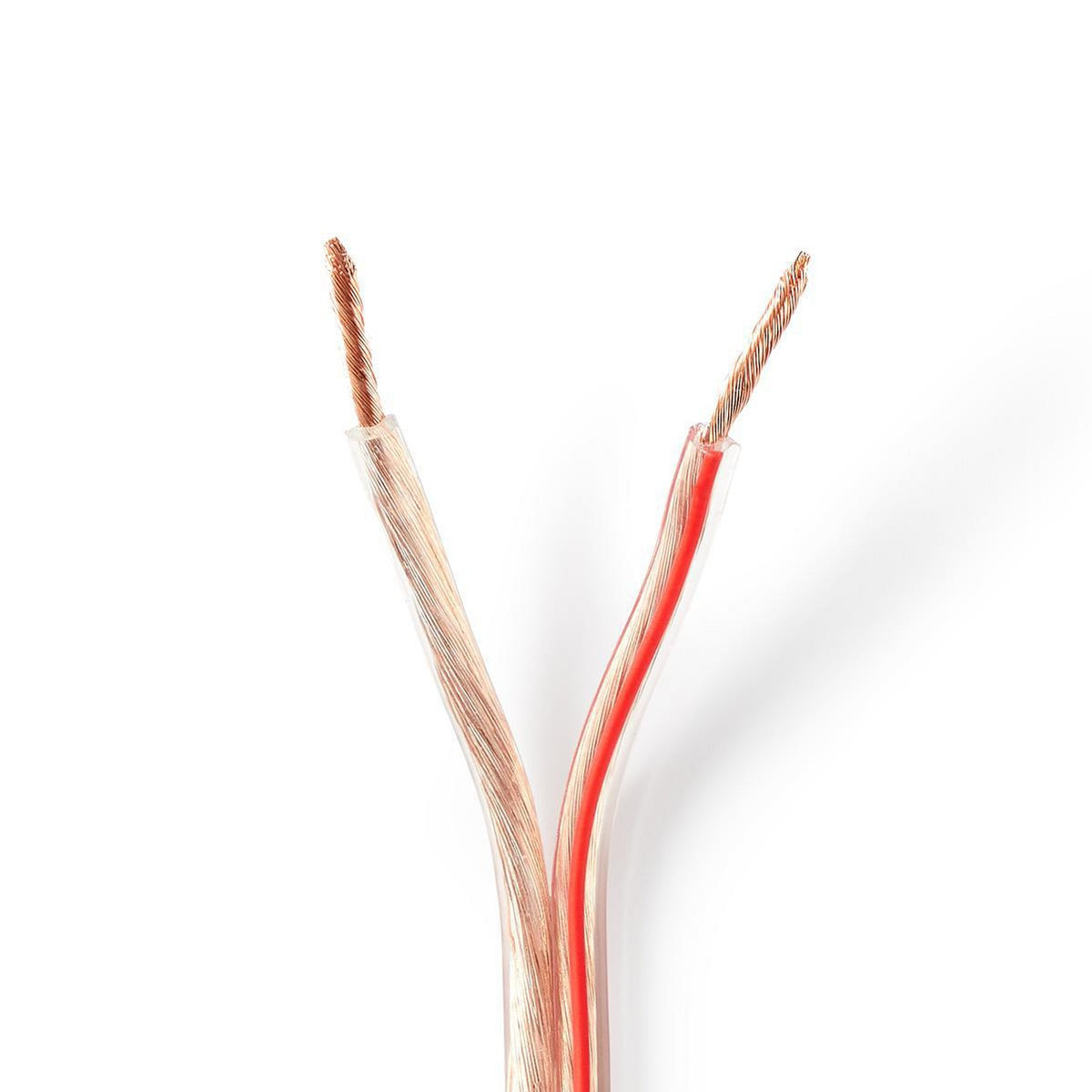 Speaker cable | 2x 2.50 mm² | Copper | 15.0 m | Round | PVC | Transparent | Roll