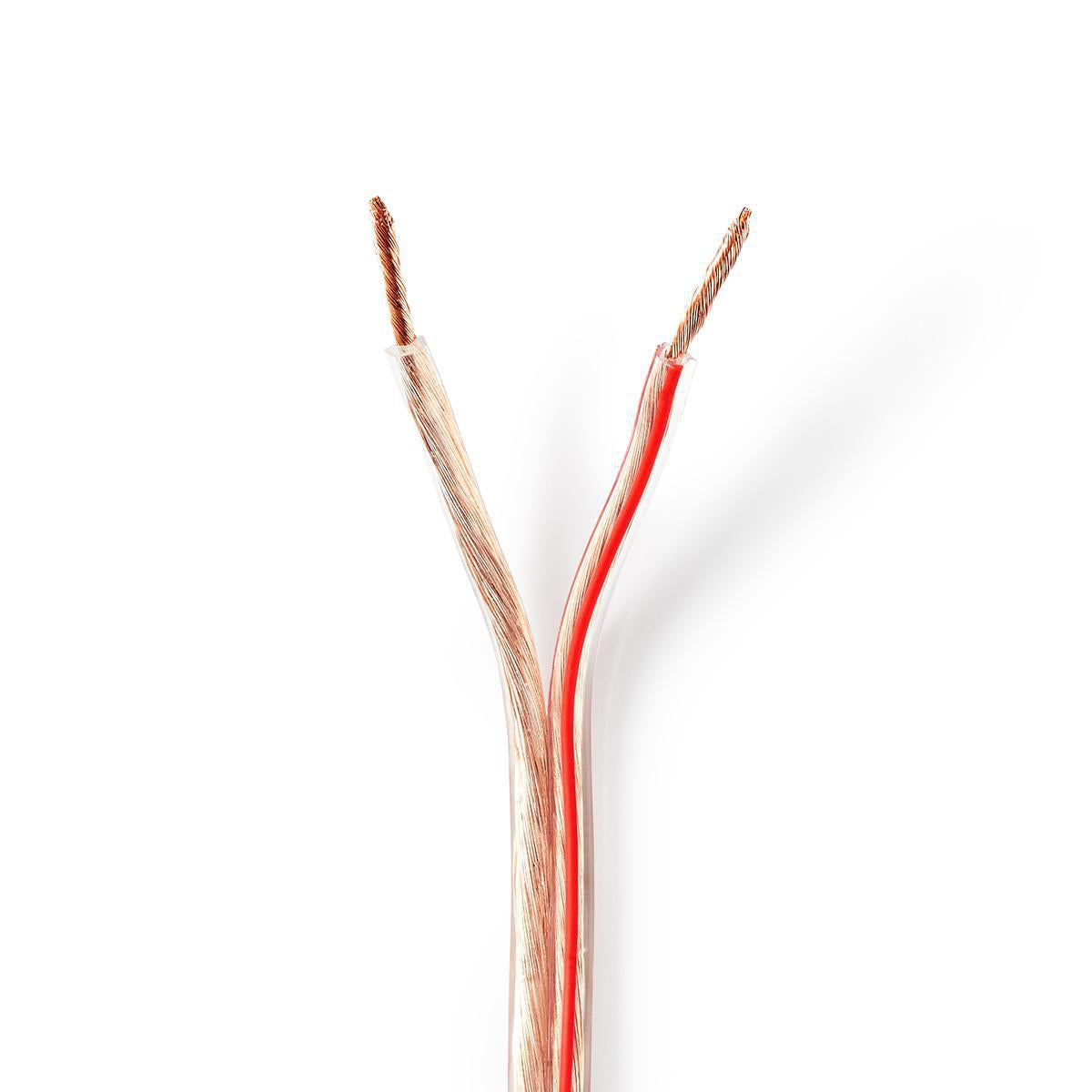 Speaker cable | 2x 2.50 mm² | Copper | 25.0 m | Round | PVC | Transparent | Roll