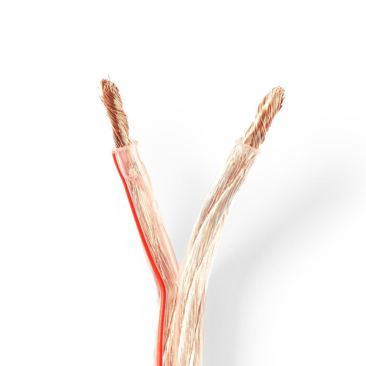 Speaker cable | 2x 6.00 mm² | CCA | 25.0 m | Round | PVC | Transparent | Packaging