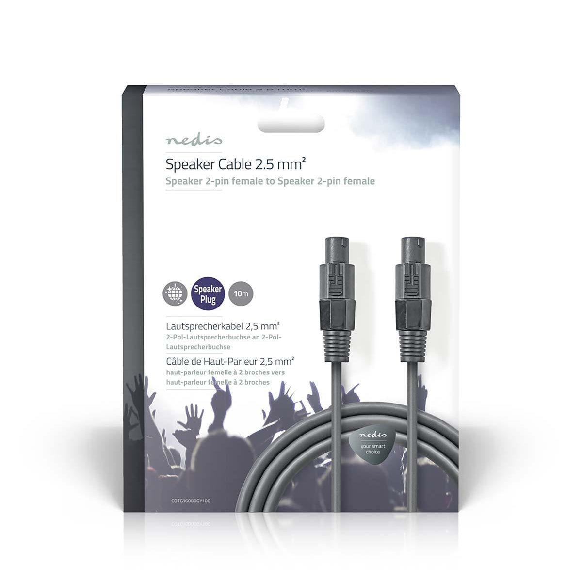 Speaker cable | 48 x 0.20 mm | Copper | 10.0 m | Round | PVC | Dark gray | Gift box