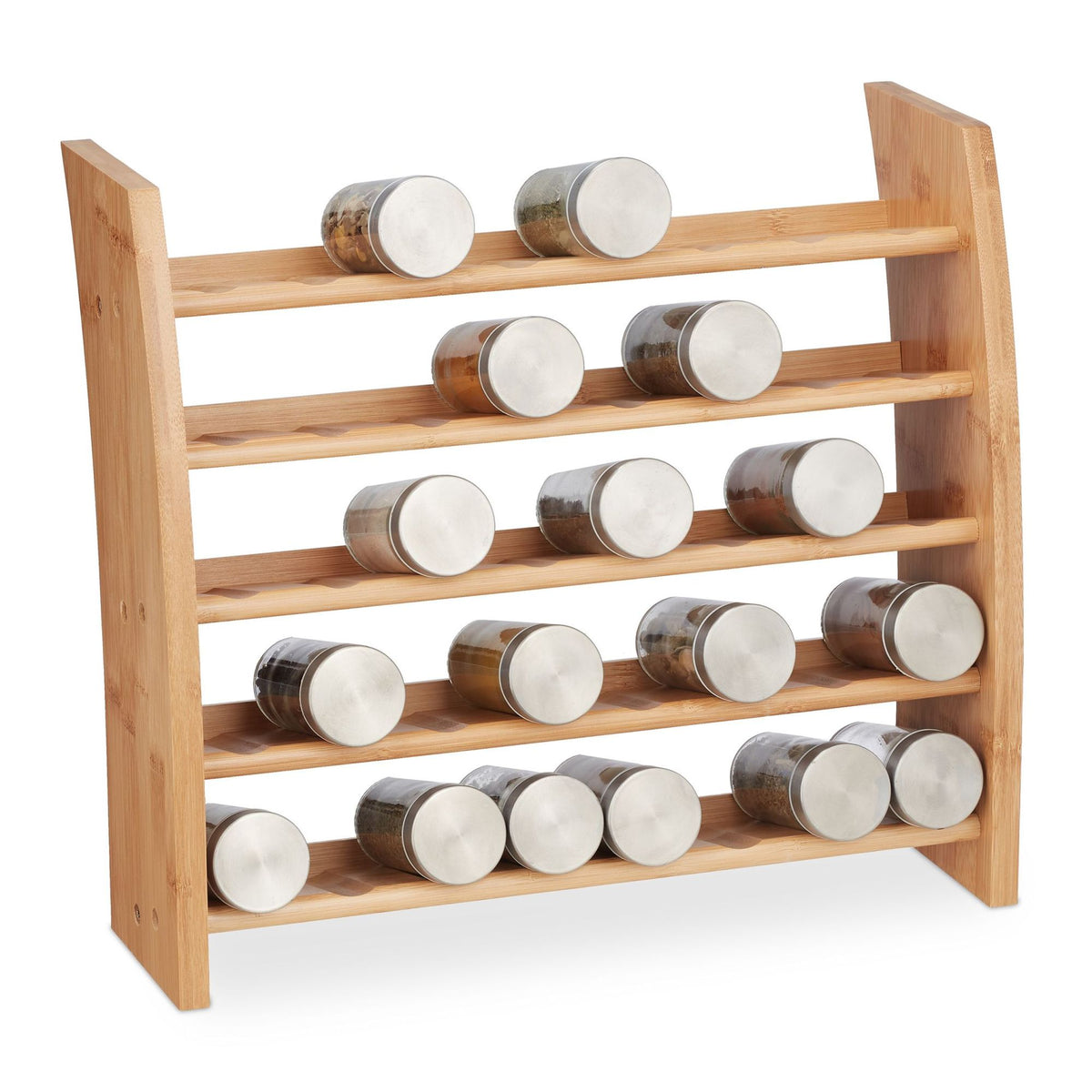 Spice rack in bamboo 5 shelves
