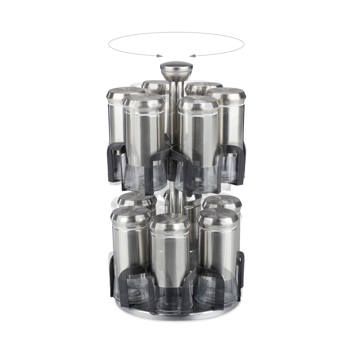 Spice rack with 12 glass jars