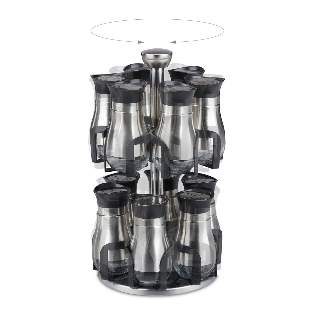 Spice rack with 12 glass jars