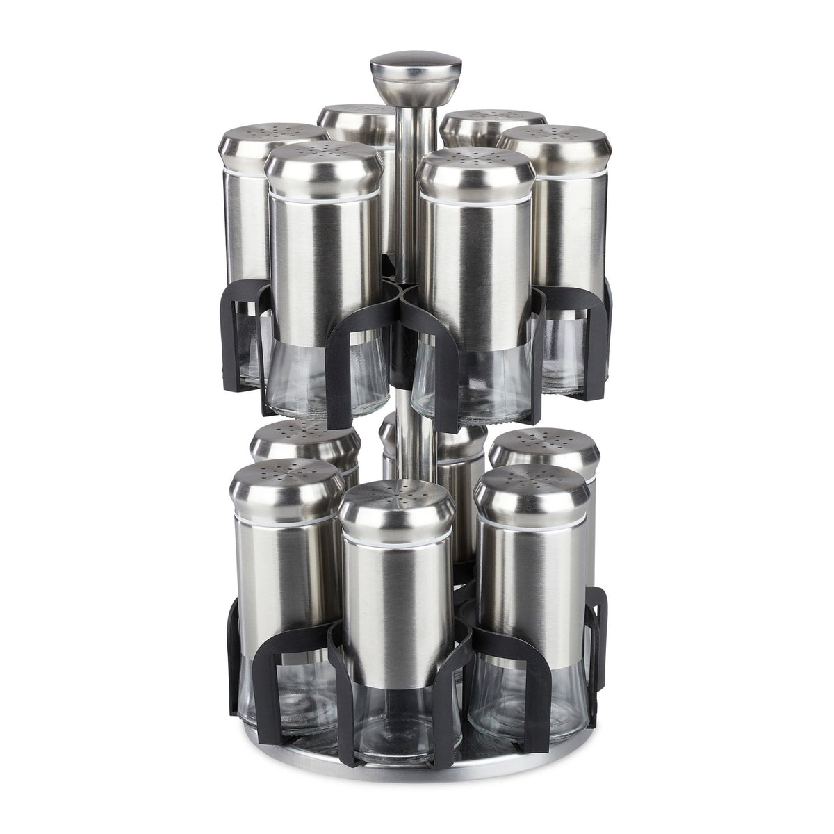 Spice rack with 12 glass jars
