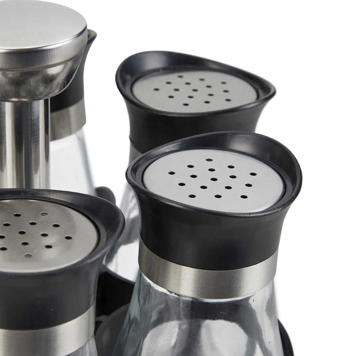 Spice rack with 6 glass jars