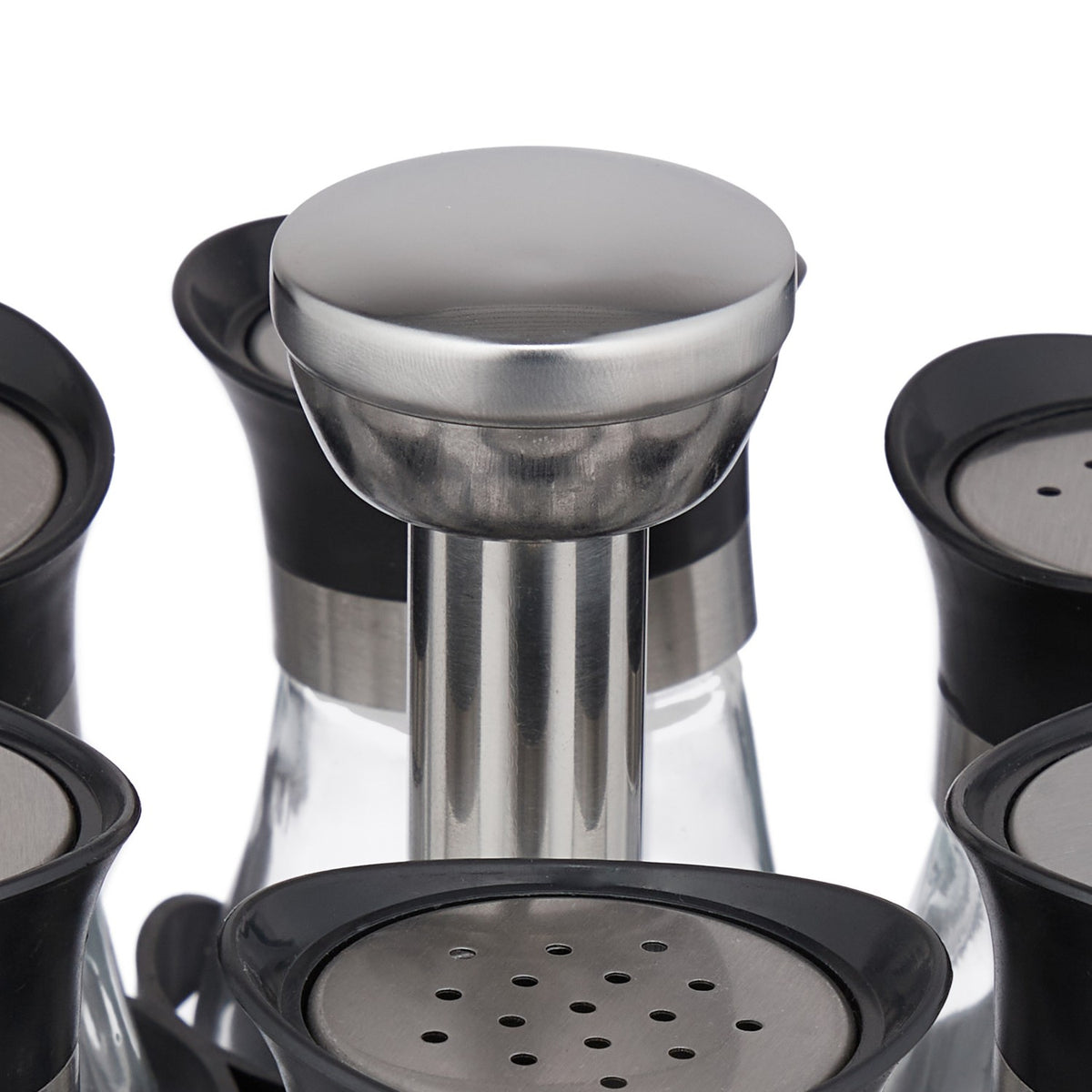 Spice rack with 6 glass jars
