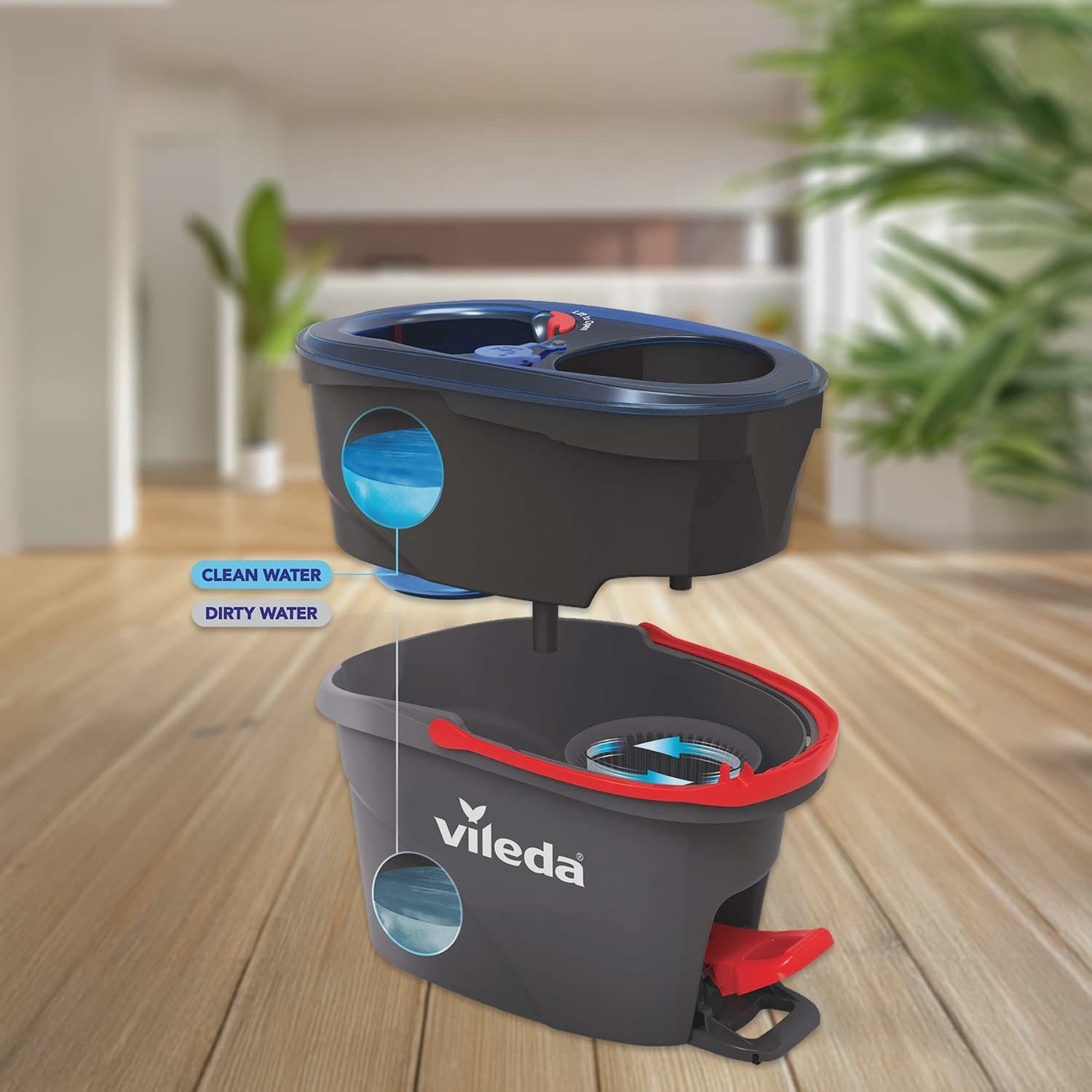 Spin Mop System with Dual Chamber Bucket