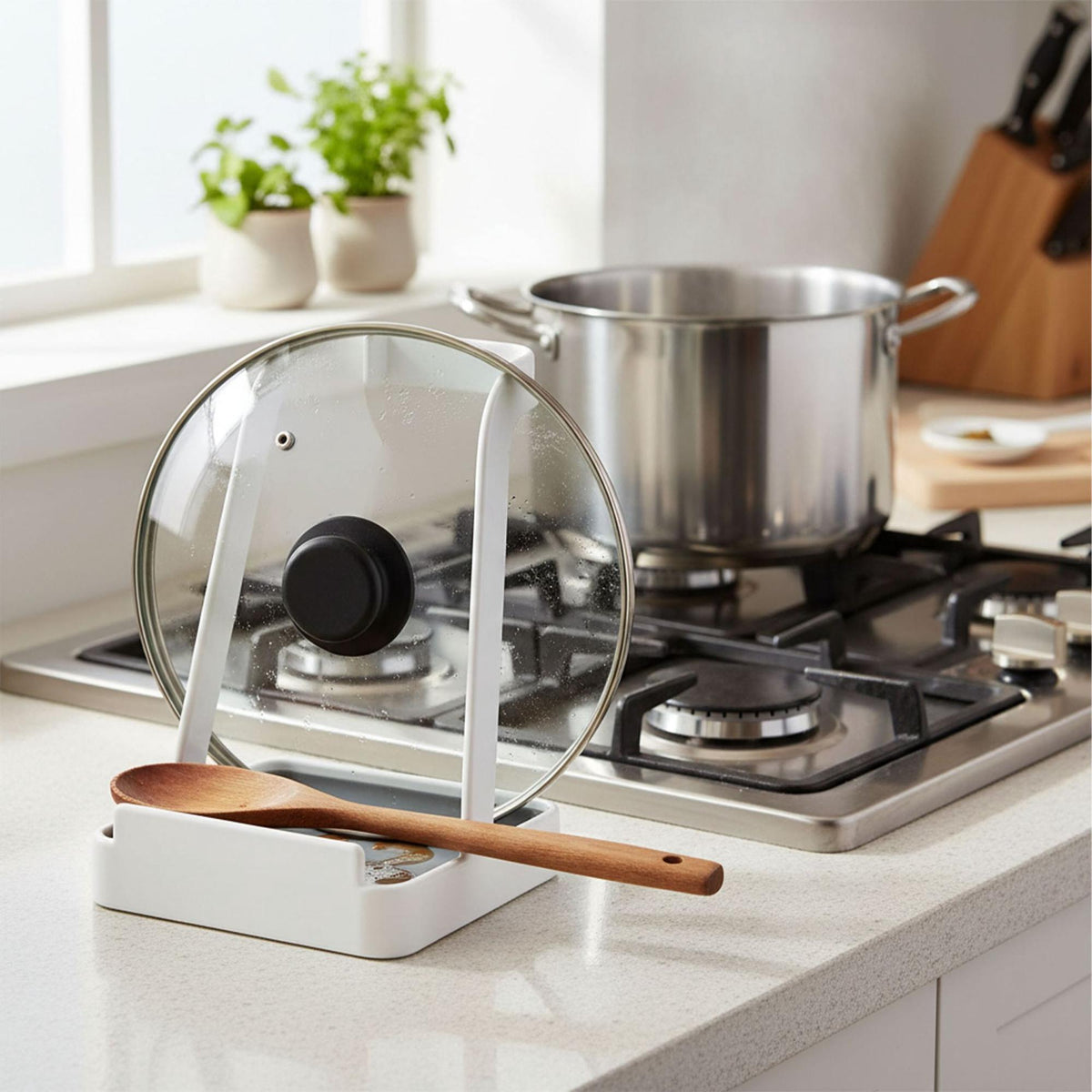 Spoon & Lid Holder for Kitchen Countertop