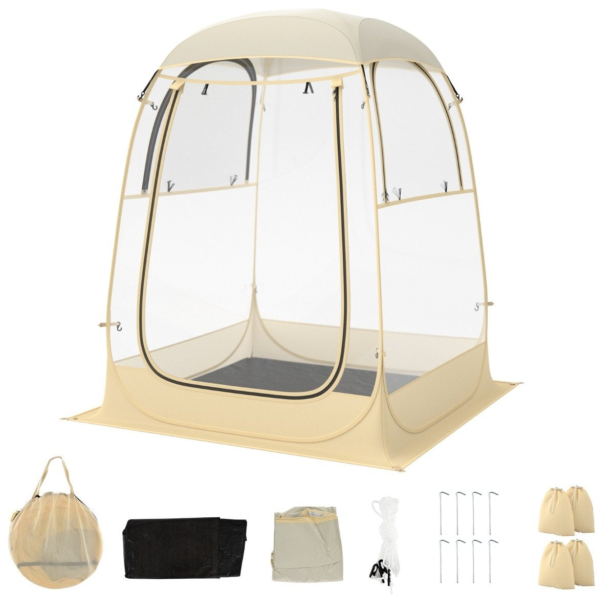 Sports tent for 1-2 people pop-up tent with weatherproof canopy portable & foldable outdoor bubble tent small
