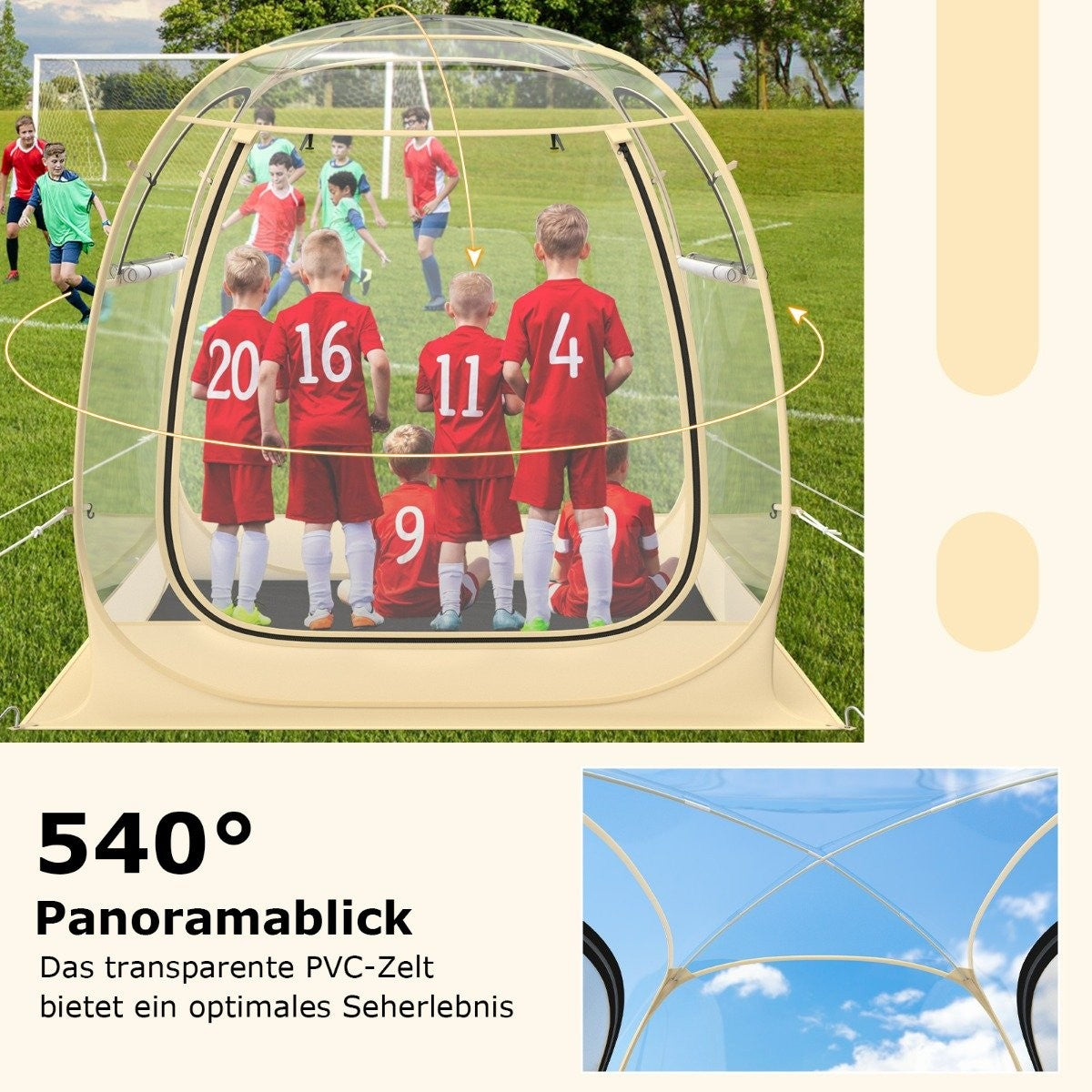 Sports tent for 5-6 people pop-up tent with weatherproof canopy portable & foldable outdoor bubble tent large
