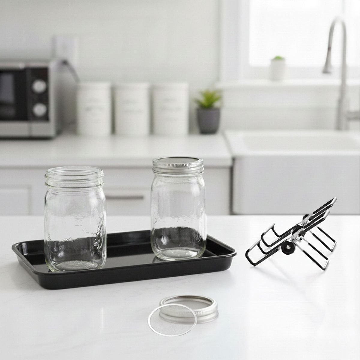 Sprouting Jars Set with Holder & Tray for Home Use