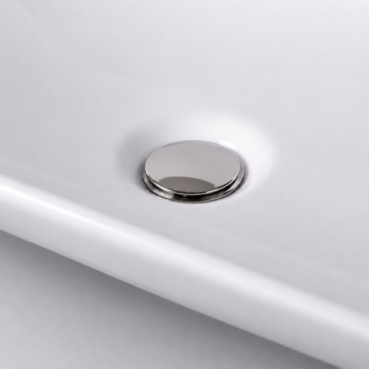 Square Ceramic Countertop Washbasin, 59 x 37 cm, White