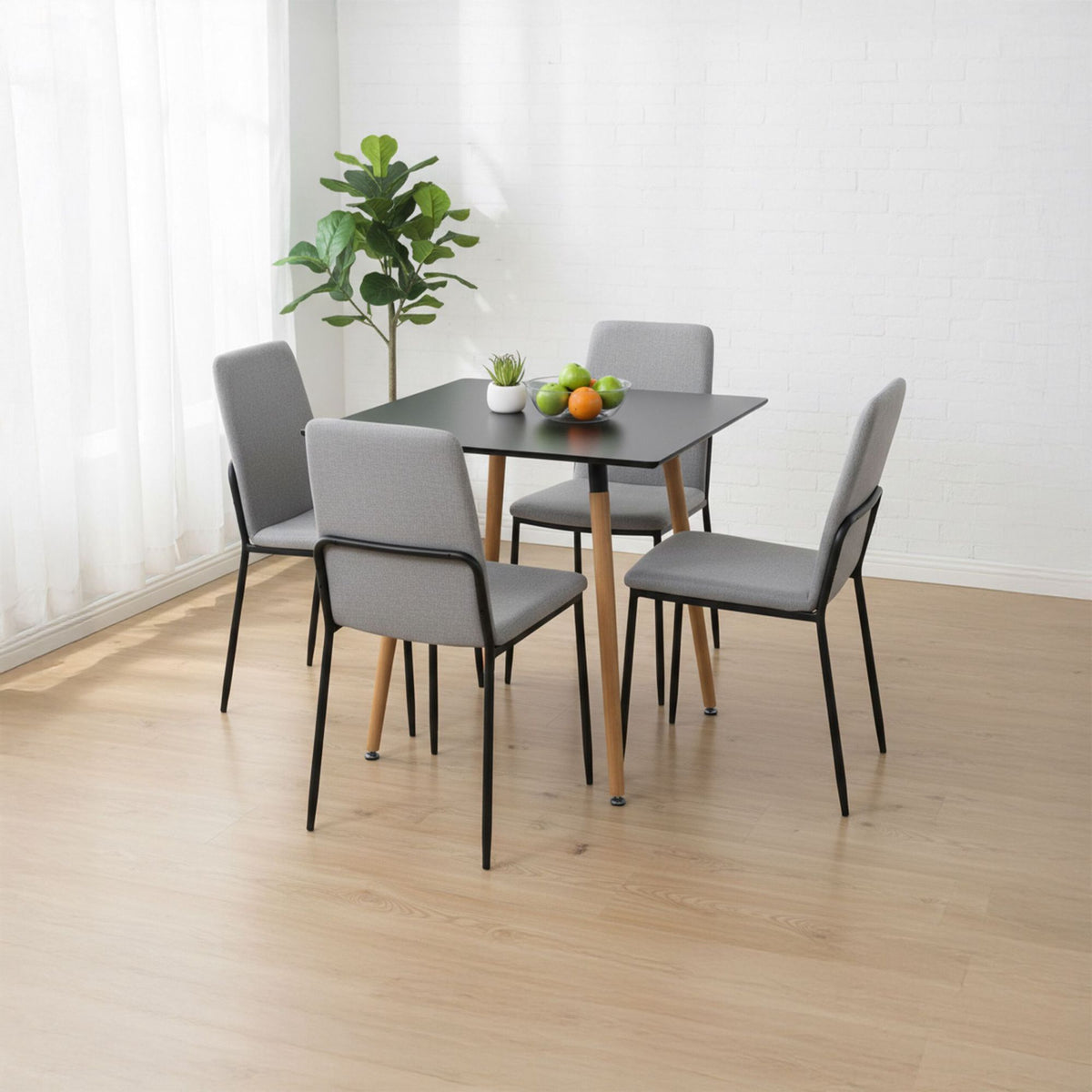Square Dining Table, MDF Top, Bamboo Legs