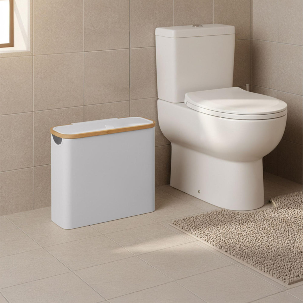 Square Fabric Toilet Roll Holder – Holds 12 Rolls