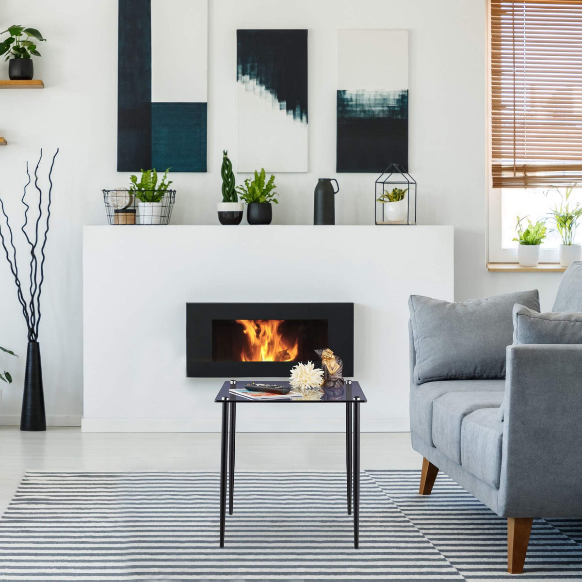 Square Glass Side Table