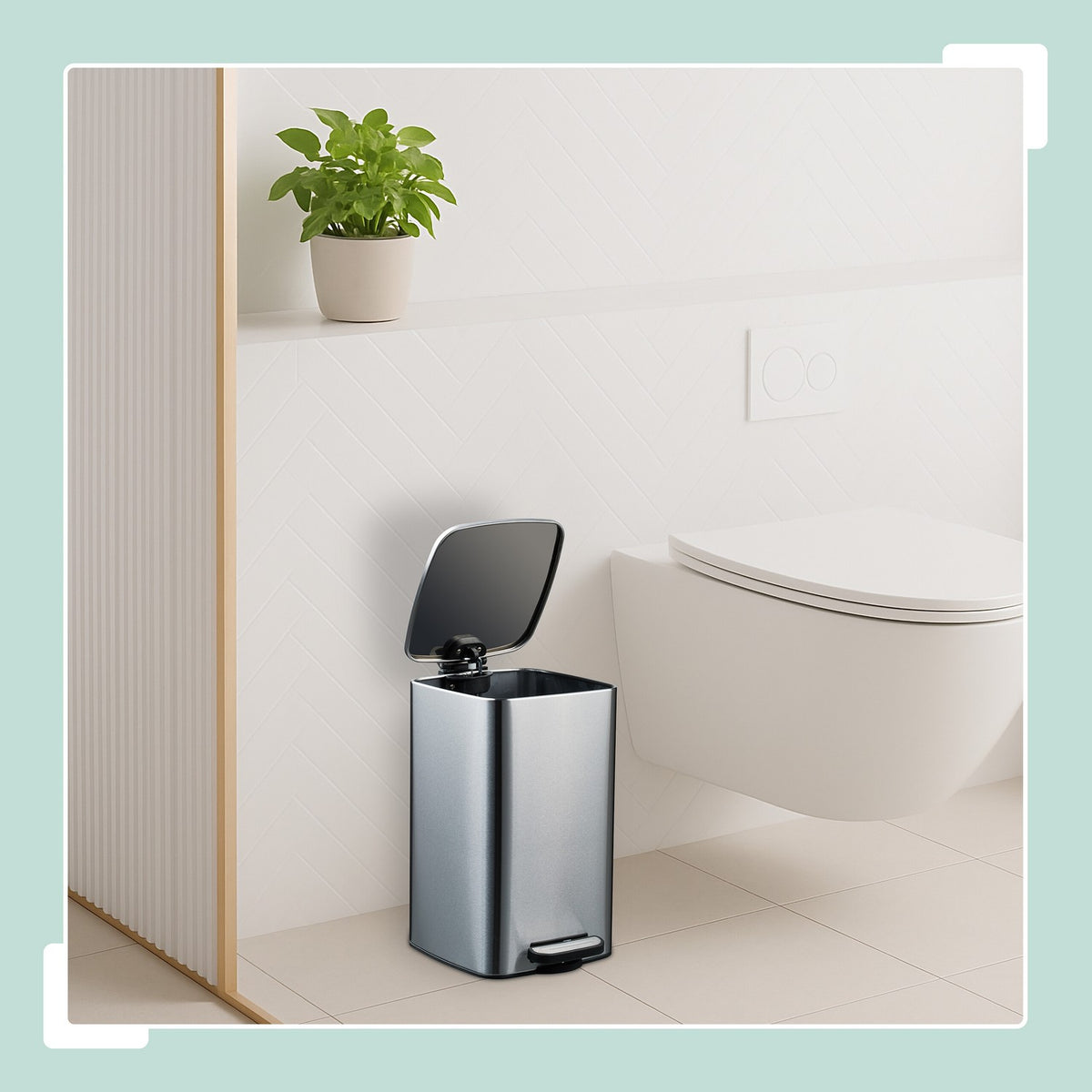 Square Pedal Bin 8L with Soft-Close Lid