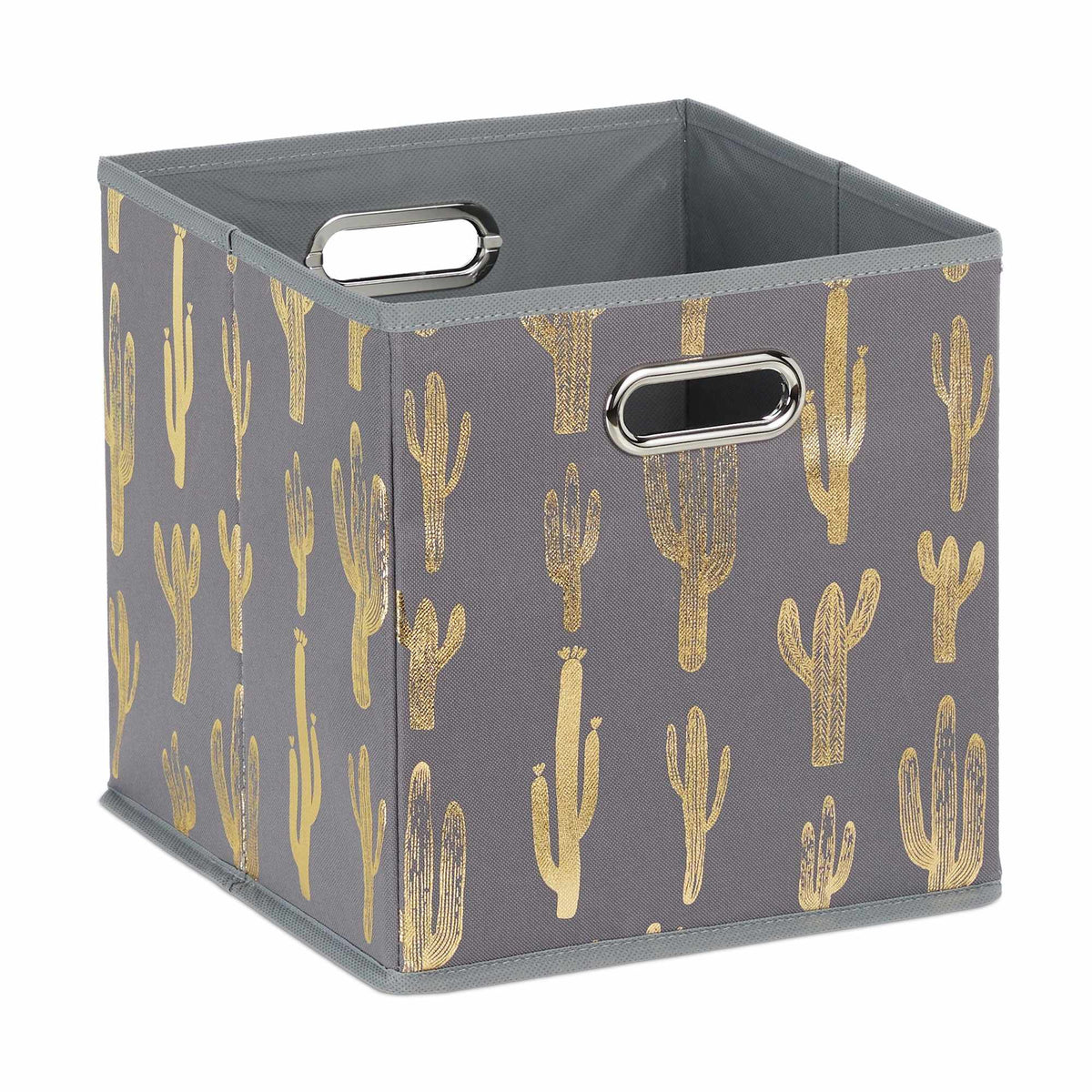 Square collapsible box with cactus motif