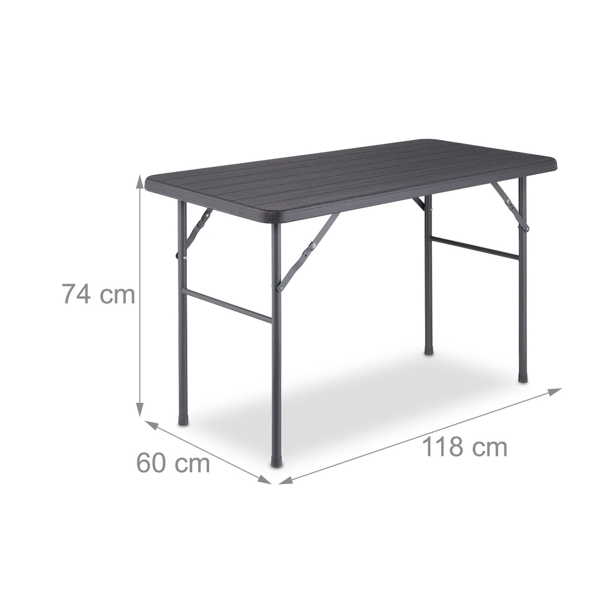 Square garden table in wood look