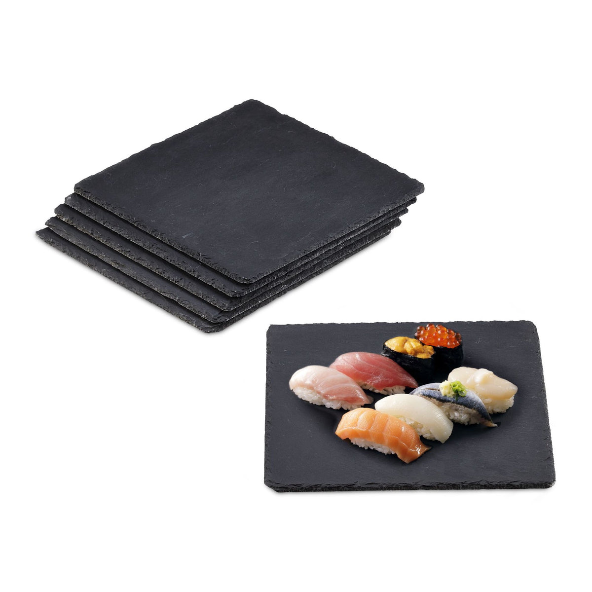 Square slate tiles in sets of 6