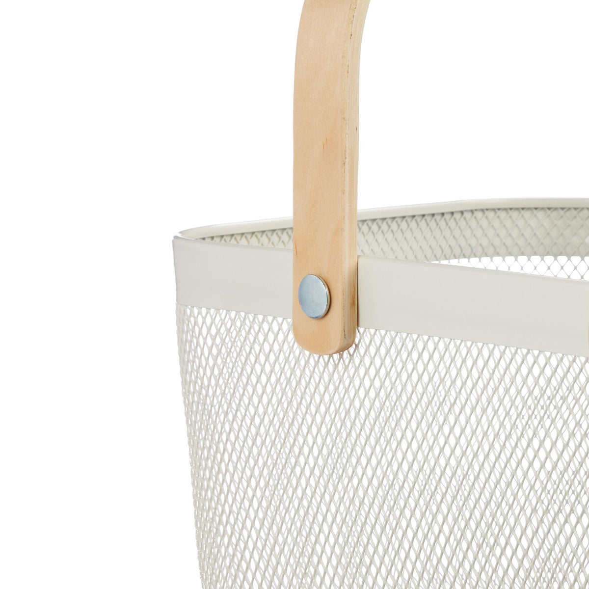 Square wire basket with handle